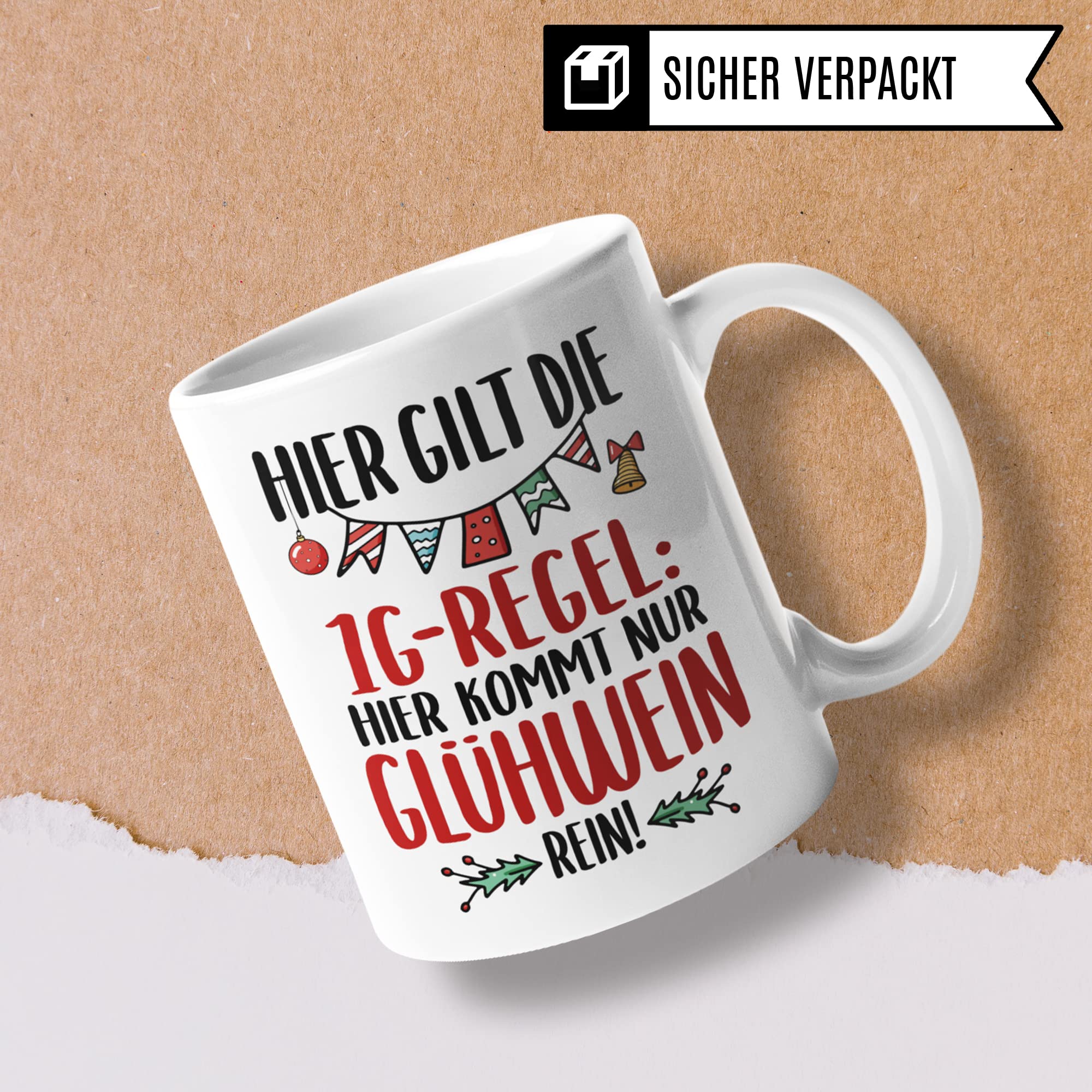 Glühwein Tasse, Geschenk Winter, Weihnachtszeit & Advent Glühweintassen lustig Keramik, Geschenkidee Glühweinbecher mit Weihnachtsmotiv Punsch Becher