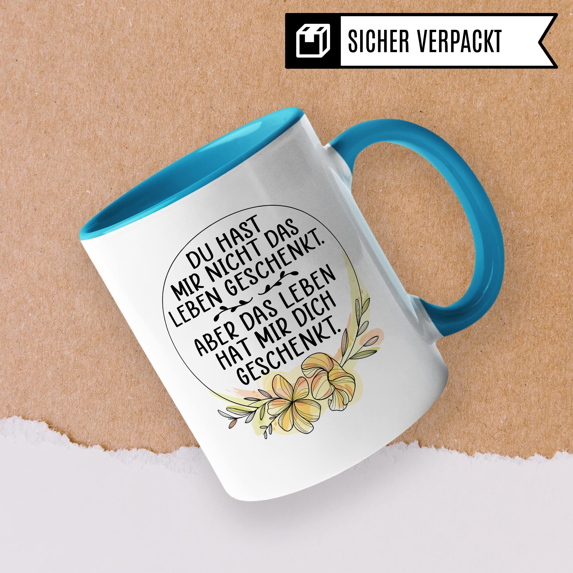 Tasse Pflegemama Geschenk, Das Leben hat mir dich geschenkt Geschenkidee Pflegemutter Tasse mit Spruch Kaffee-Becher Kaffeetasse Stiefmutter Ziehmutter Ersatzmama