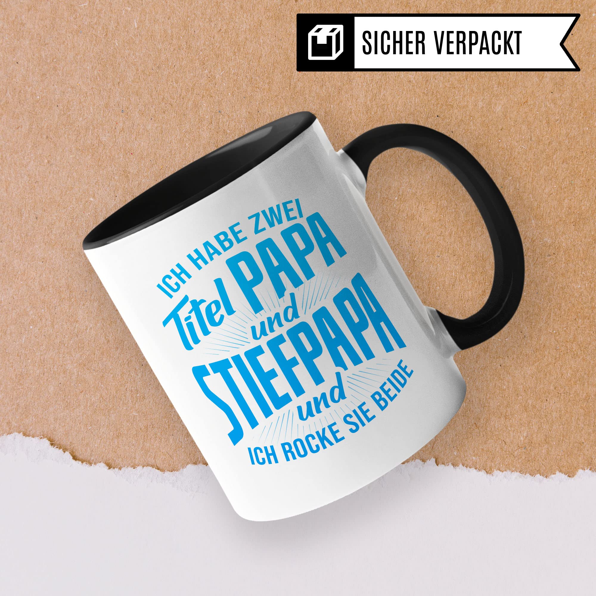 Stiefpapa Tasse Geschenkidee Bonuspapa Kaffeetasse Humor Witz Geschenk für Papa Kaffeebecher Stiefvater Becher