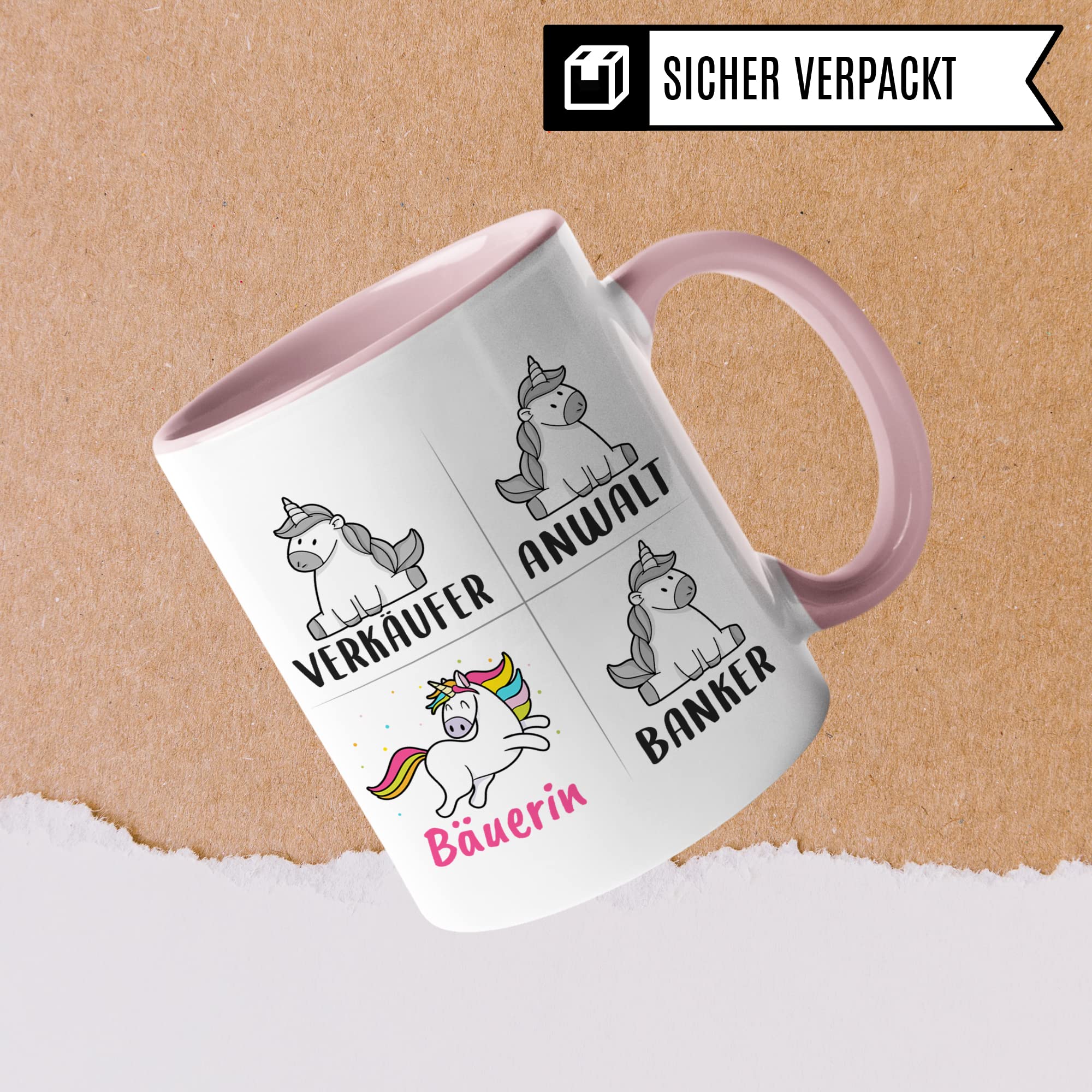 Tasse Bäuerin lustig, Bäuerin Geschenk, Spruch Bauernhof Agrarierin Geschenkidee, Kaffeetasse Beruf Landwirtschaft Kaffeebecher Bauerin Frauen Einhorn Frauen Teetasse Landwirtin Becher