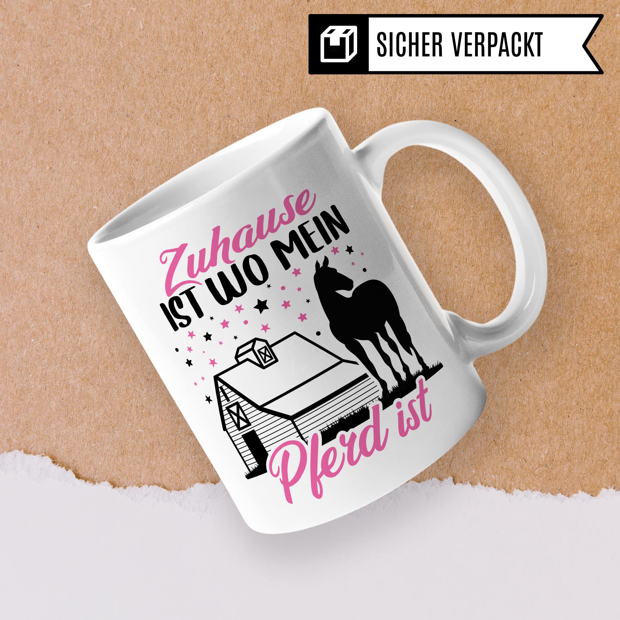 Pferd Tasse Zuhause Stall Pferde Kaffeetasse Reiterin Kaffee-Becher Reiten bester Freund Vierbeiner Teetasse Pferdemädchen Stallmädchen Pferdeliebhaber Geschenk Geschenkidee Reiter