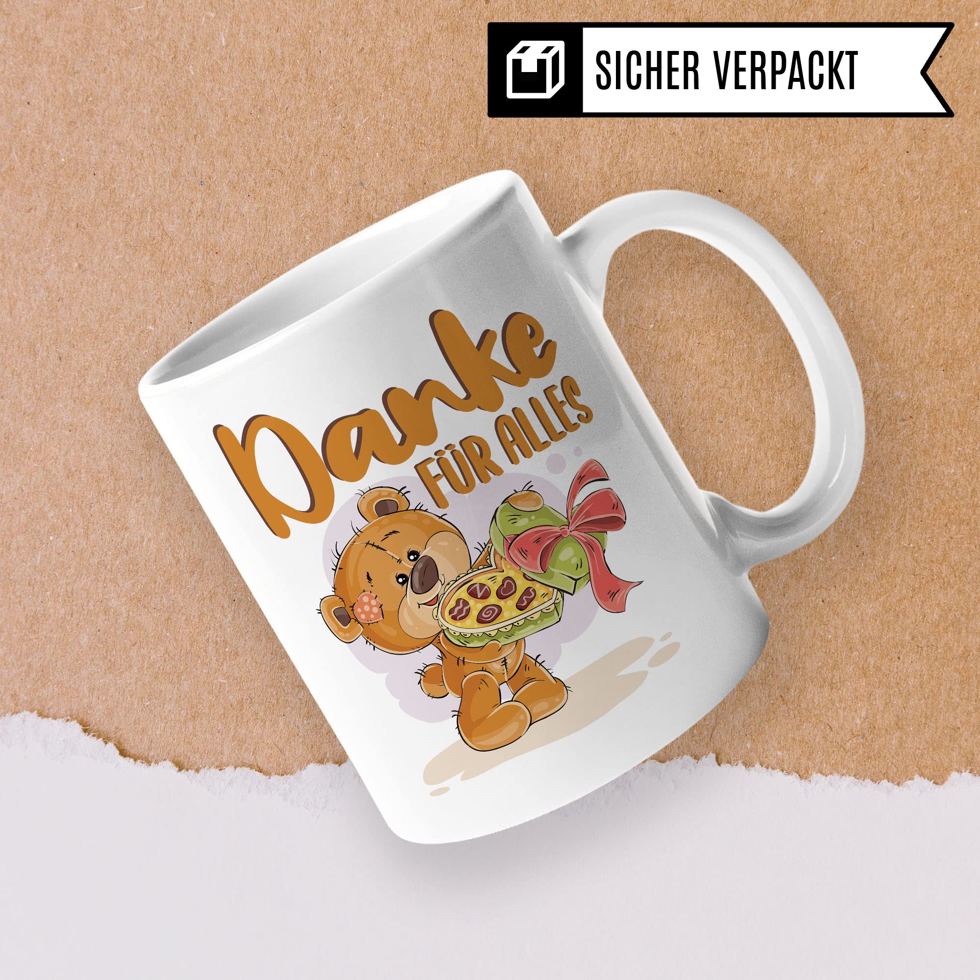 Tasse Danke für Alles Geschenk Bär lustig Spruch Geschenk Kaffeetasse Dankeschön Kleinigkeit Dankessprüche Frauen Kollegin Teetasse Freundin Kaffee-Becher