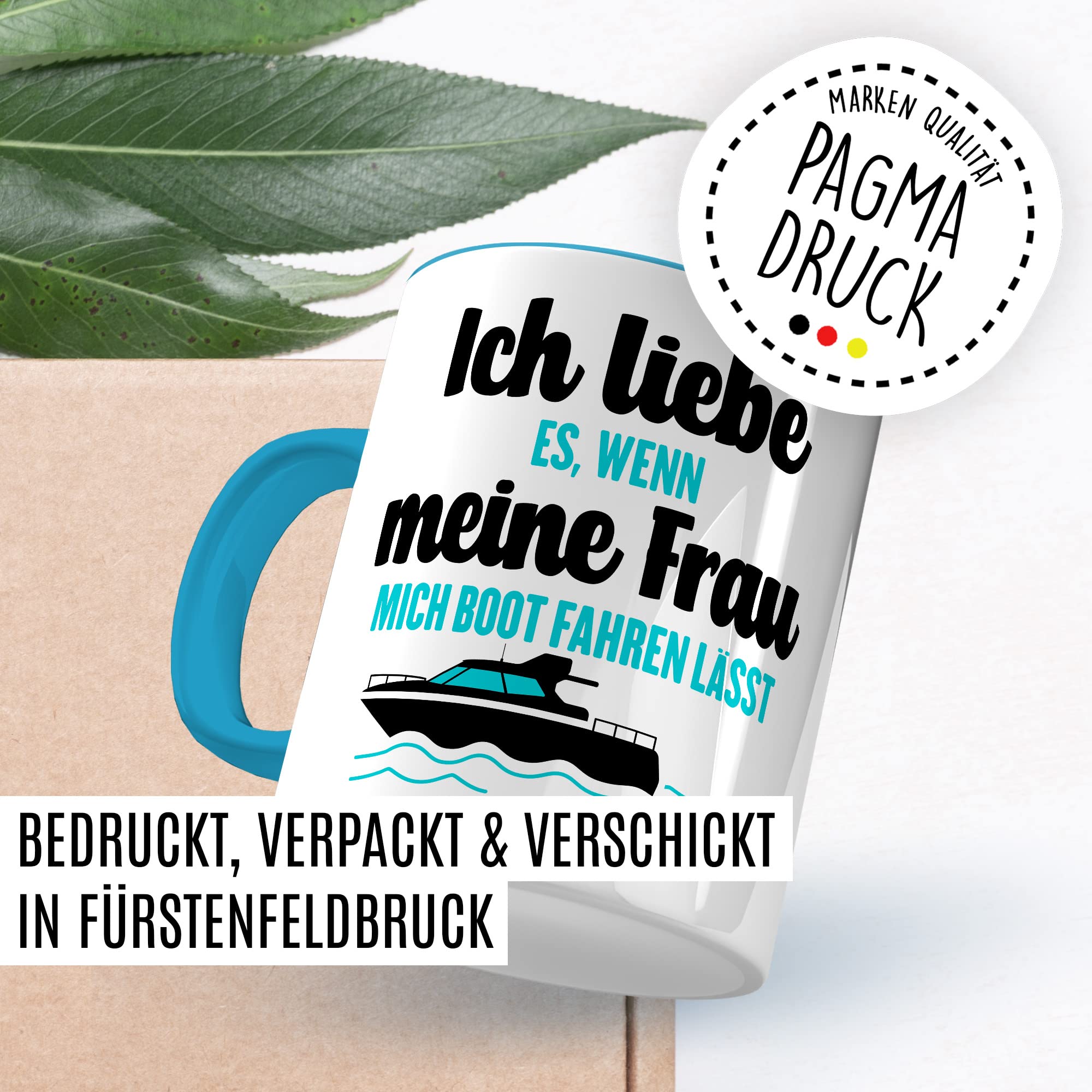 Tasse Boot Geschenk, Ich liebe es wenn meine Frau mich Boot fahren lässt Geschenkidee Kapitän Kaffeetasse Bootbesitzer Kaffee-Becher Teetasse mit Spruch lustig