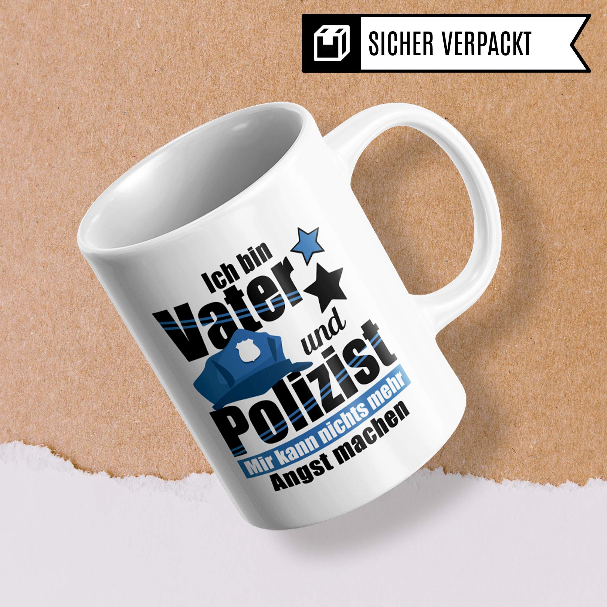 Tasse Polizei, Geschenk für Polizisten, Becher Polizist Vater Geschenkidee Kaffeetasse, Polizist Papa Vatertag Ausbildung Polizeibeamter Kaffeebecher lustig