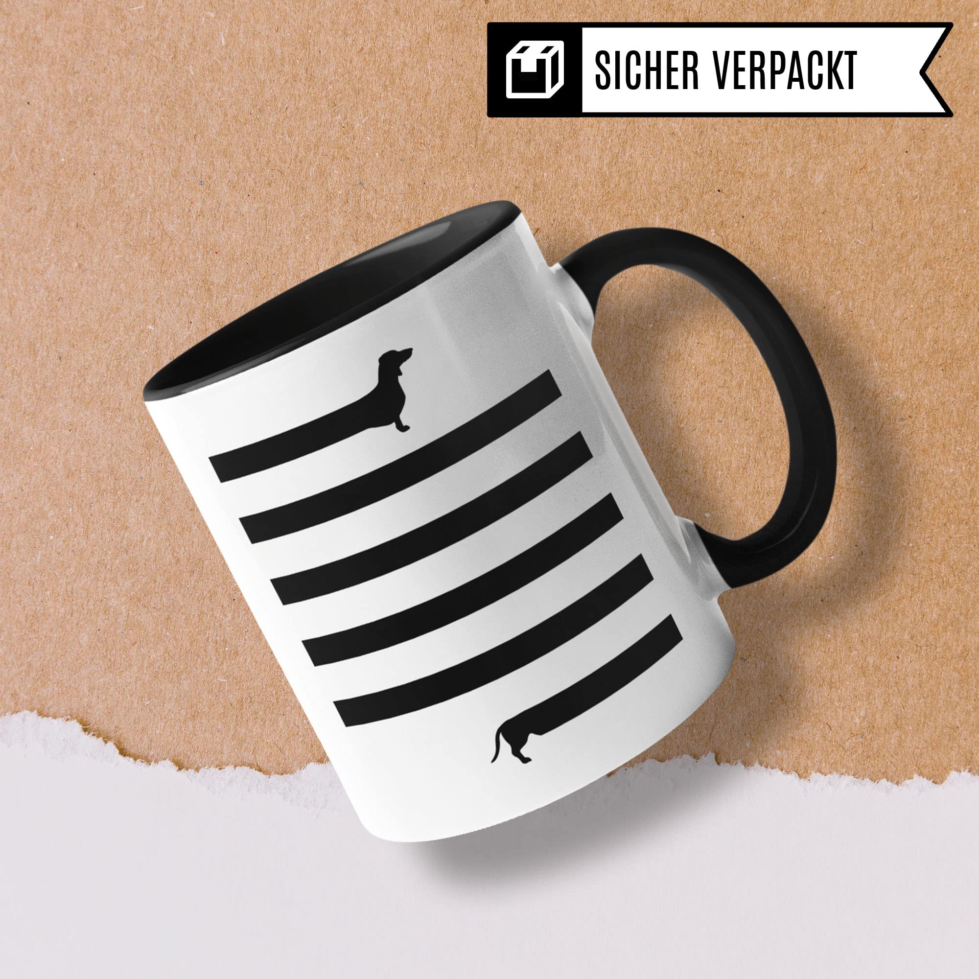 Dackel Tasse | Dackel Geschenke witzig Dachshund Motiv für Hundehalter Hundebesitzer | Becher Dackelmotiv Zeichnung Hundeliebhaber Hundeliebhaberin | Rauhaardackel Deko lustige Geschenkidee