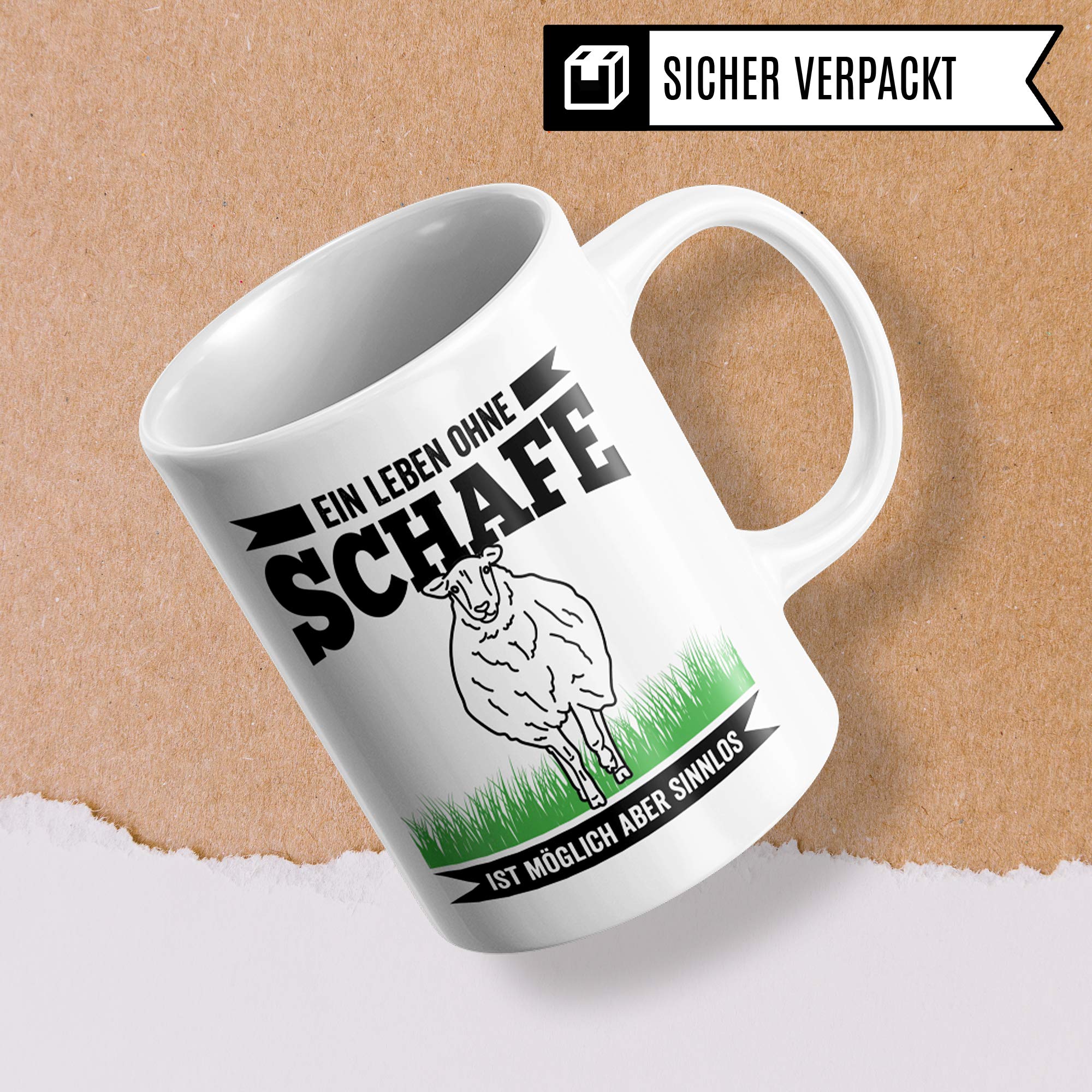 Pagma Druck Schaf Tasse Geschenk, Becher Geschenkidee für Schäfer & Schafzüchter, Kaffeetasse Schafzucht Schäferei Schäfchen Kaffeebecher