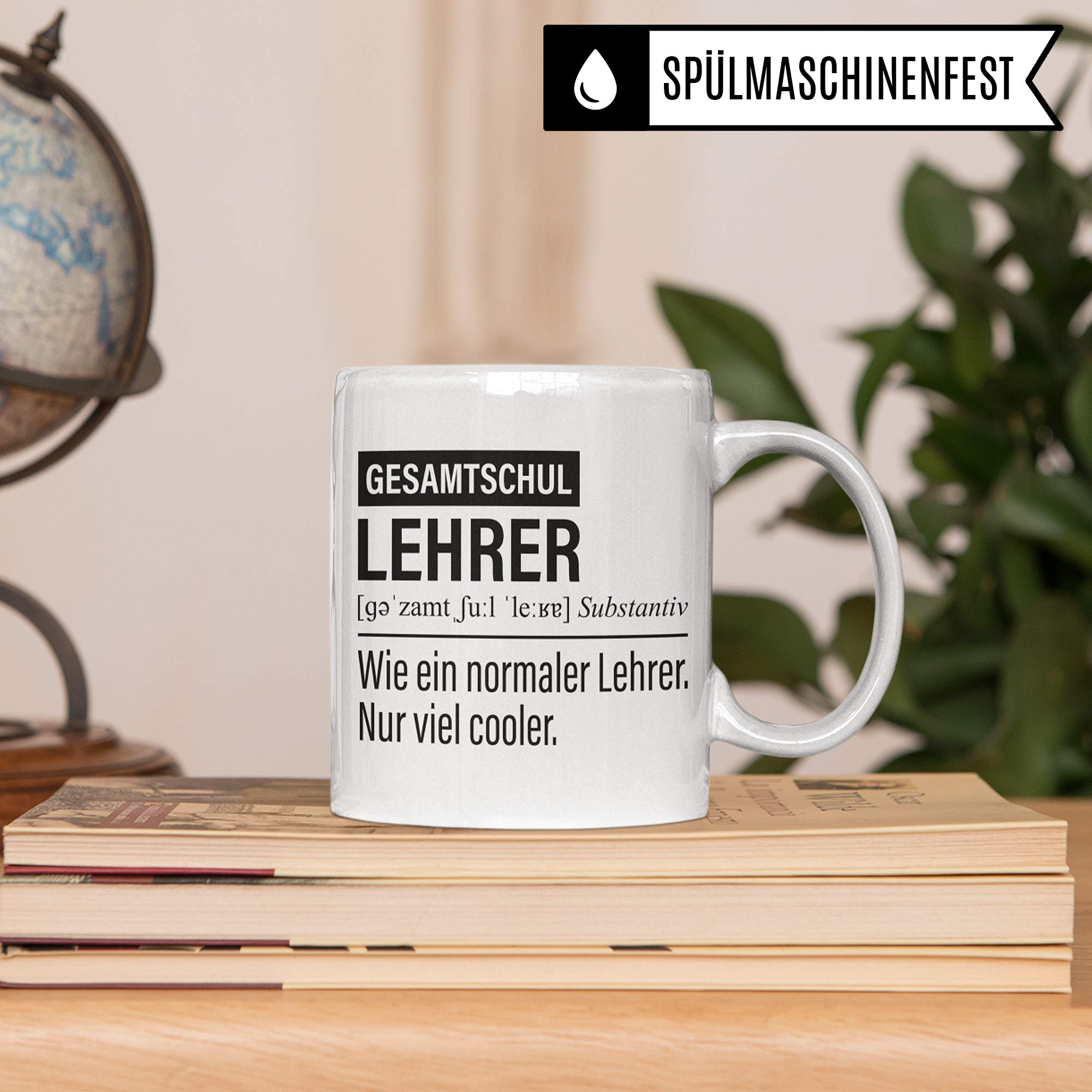 Gesamtschullehrer Tasse, Geschenk für Gesamtschule Lehrer, Kaffeetasse Geschenkidee Lehrer lustig, Kaffeebecher Lehramt Gesamtschule Unterricht Witz