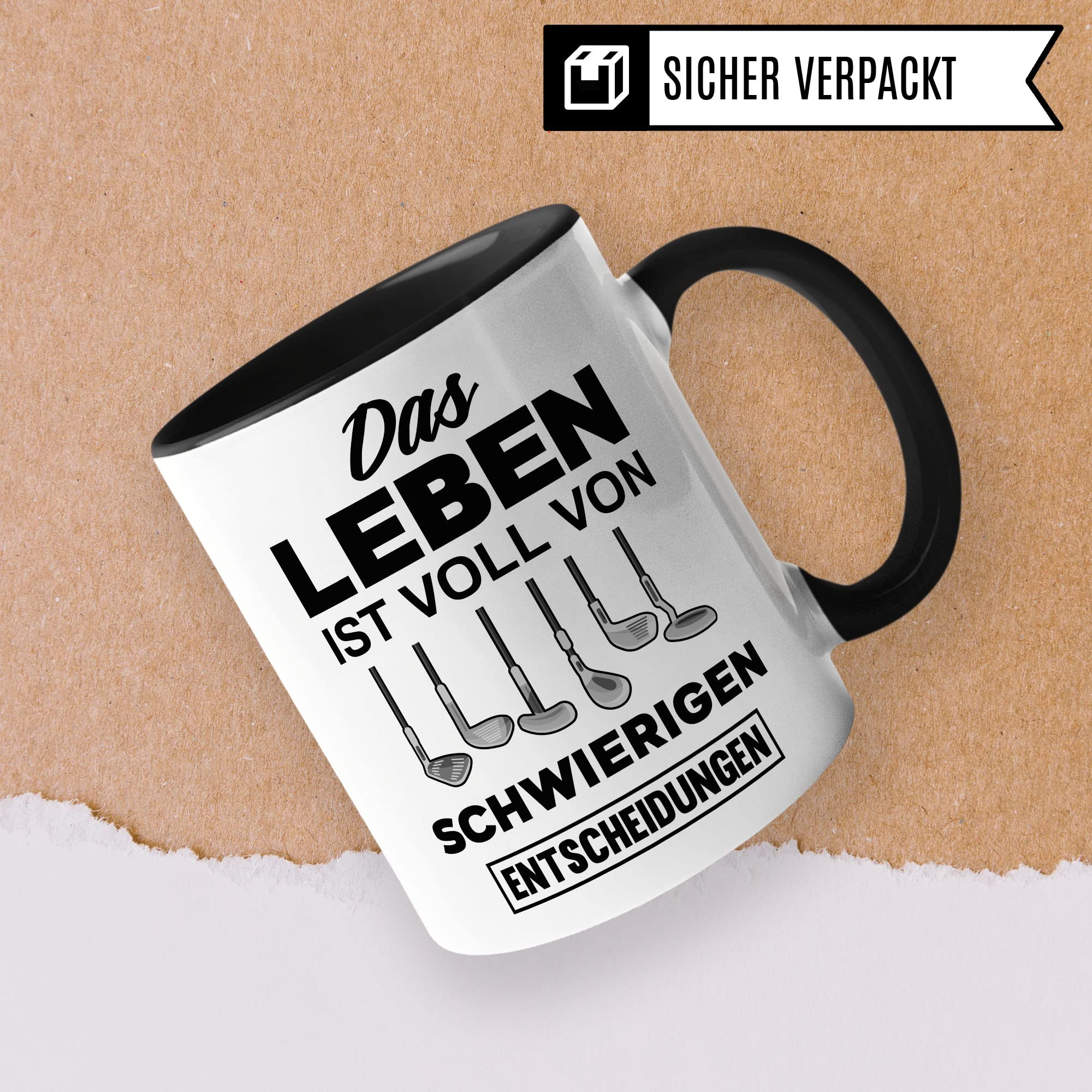 Golf Tasse Geschenkidee Golfen Kaffeetasse Humor Witz Geschenk für Golfer Spieler Kaffeebecher Golfschläger Becher