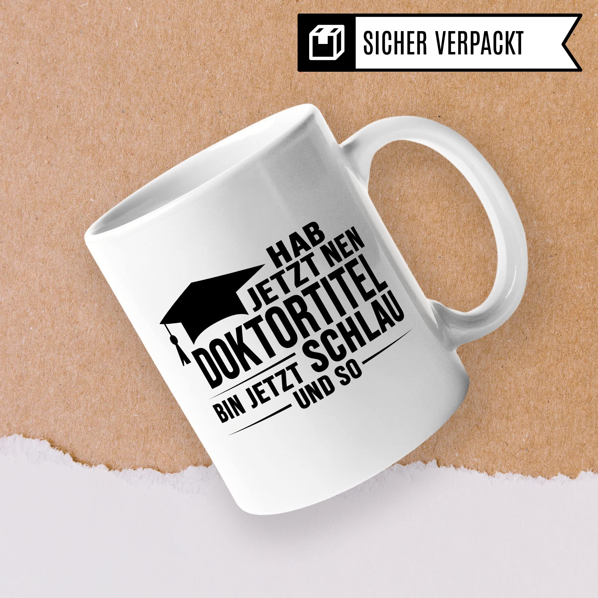 Doktortitel Tasse Geschenkidee, Kaffeebecher mit Spruch lustig, Doktor Geschenk, Kaffeetasse Humor Witz Geschenkidee für Doktorarbeit, Doktorin Teetasse