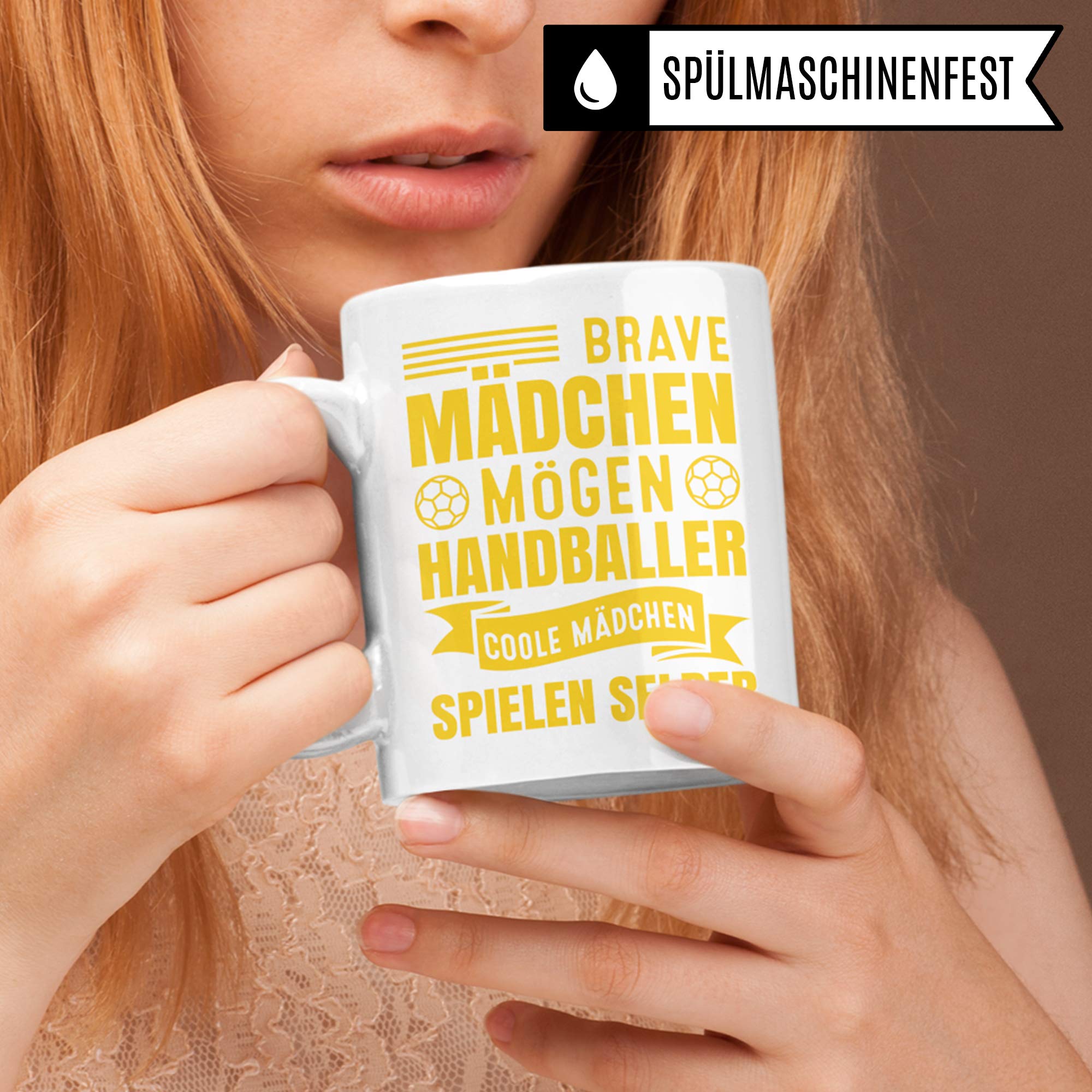 Pagma Druck Tasse Handball Geschenke für Mädchen, Handball Becher Frauen, Handballerin Spruch Kaffeetasse Geschenkidee, Handballspielerin Kaffeebecher Handballverein Handballer