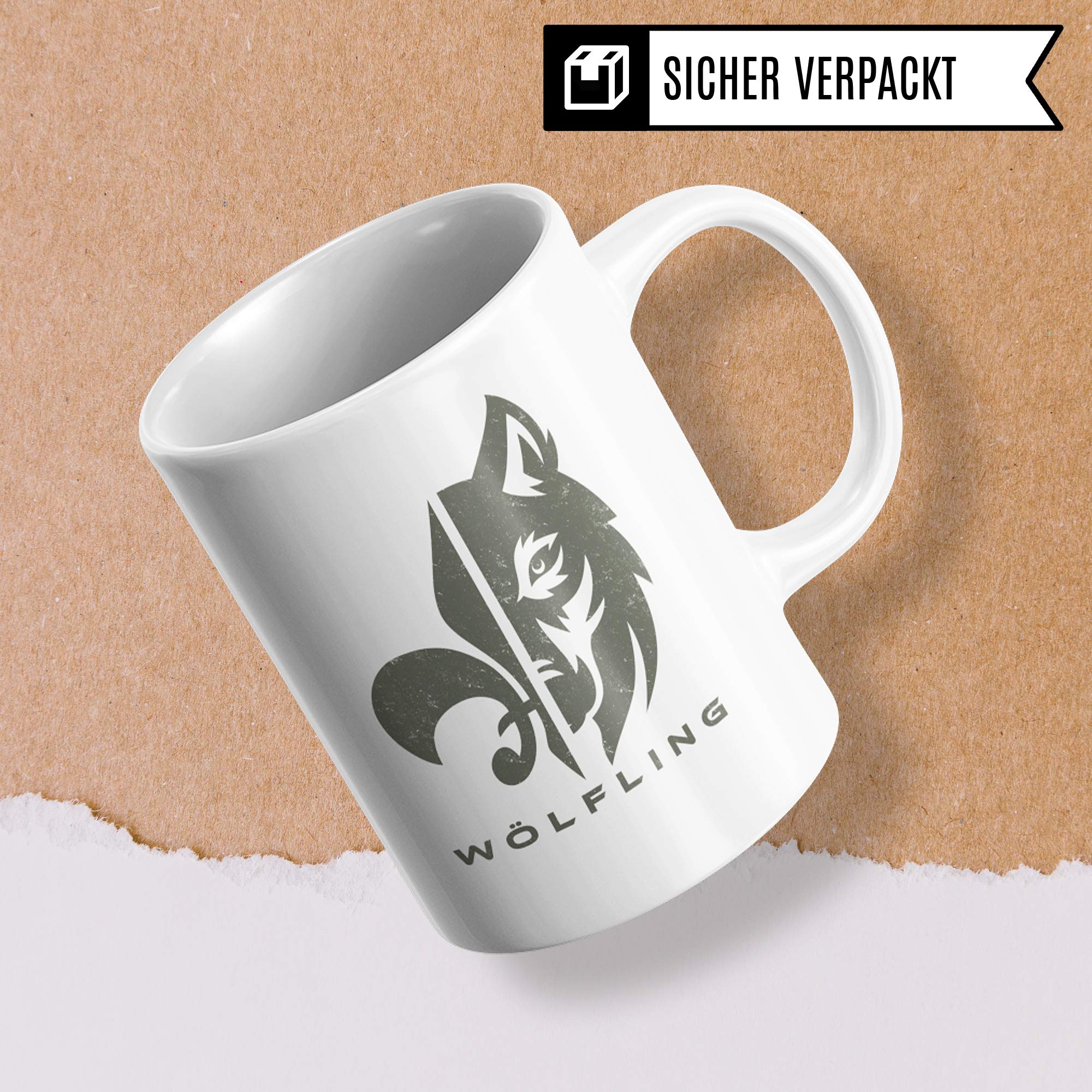 Pagma Druck Wölfling Geschenk Tasse, Pfadfinder Wölflinge Spruch Becher Geschenkidee, Kaffeetasse Scout Kaffeebecher