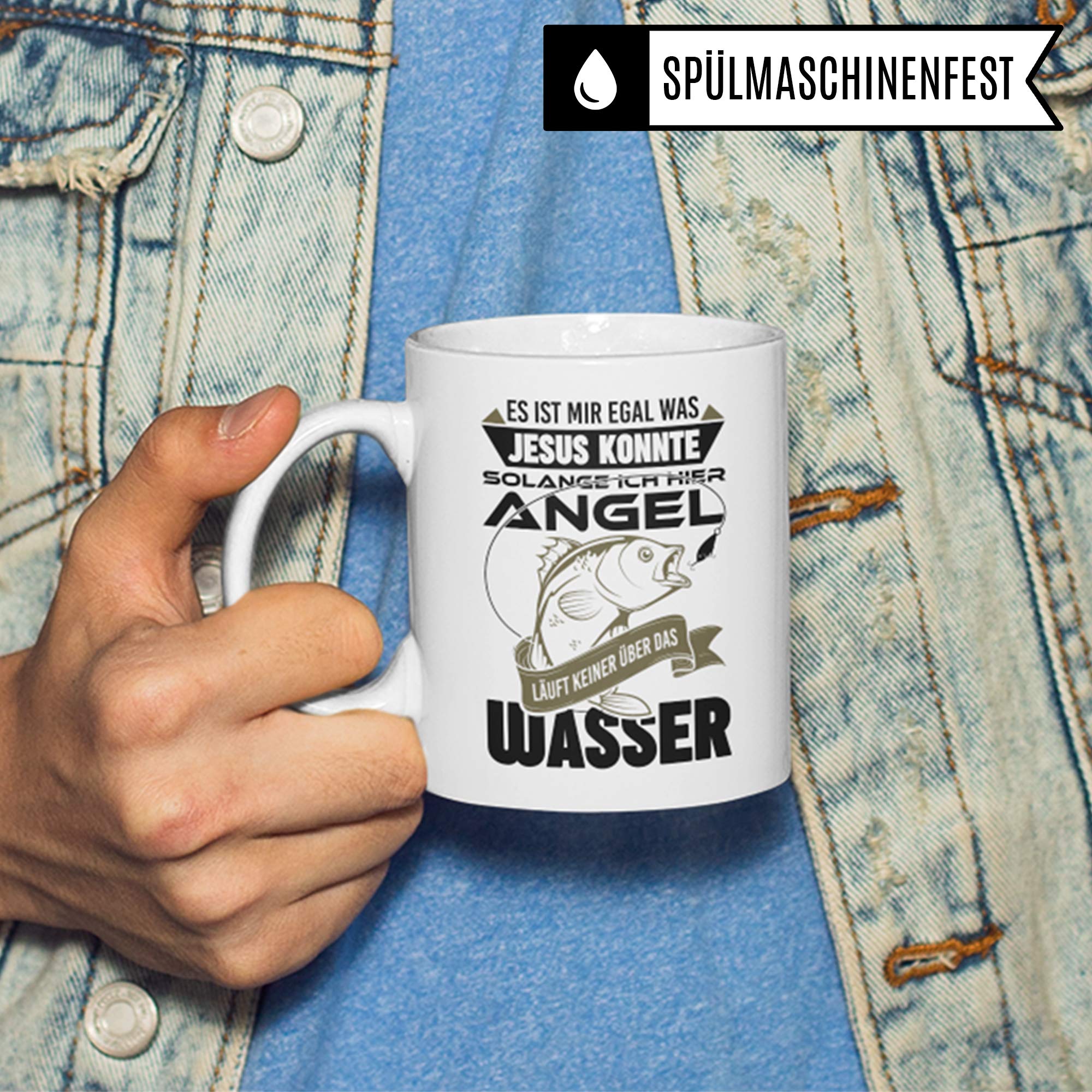 Pagma Druck Tasse Angler, Angeln Geschenk Deko, Fischer Becher Angel Fischerei Spruch Kaffeetasse, Angler Geschenke für Männer Kaffeebecher, Angelrute Fisch Motiv