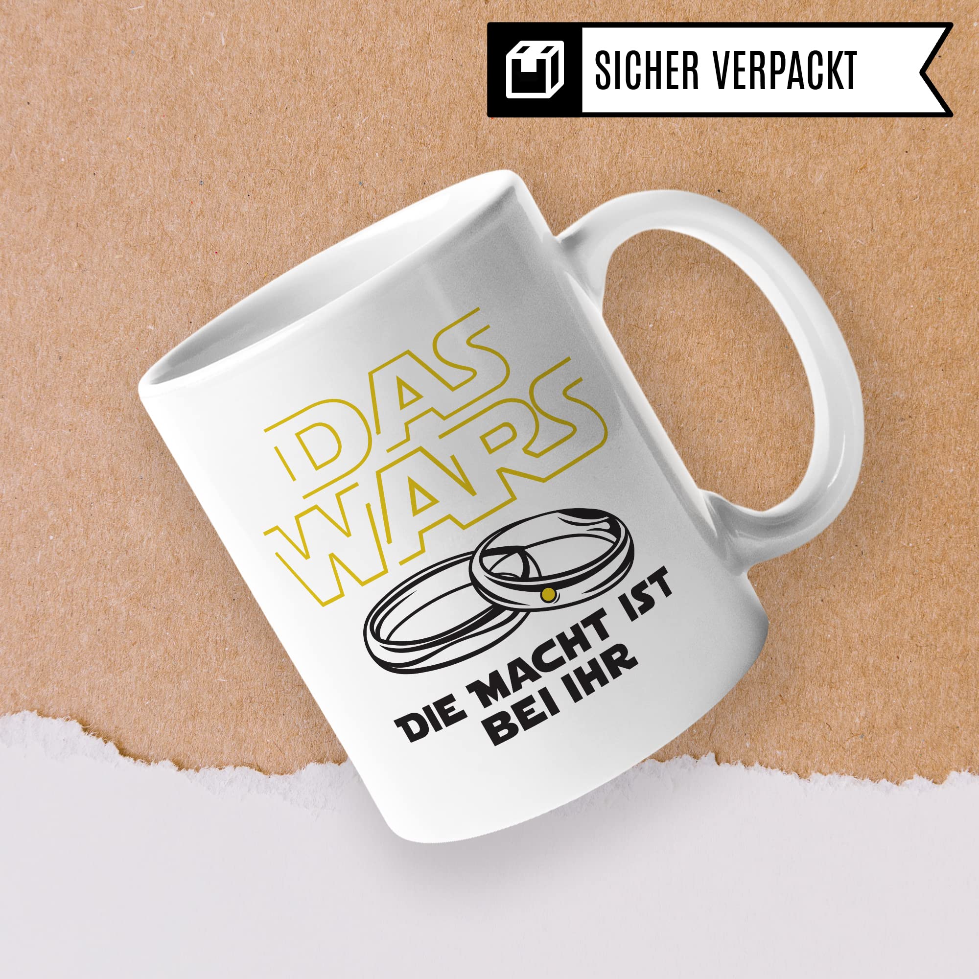 Tasse Ehemann lustig mit Spruch Geschenk Hochzeit Kaffeetasse Kaffee-Becher Hochzeits-Paar Geschenkidee Trauung Hochzeitsgeschenk Brautpaar Verlobungsgeschenk schwarzer Humor