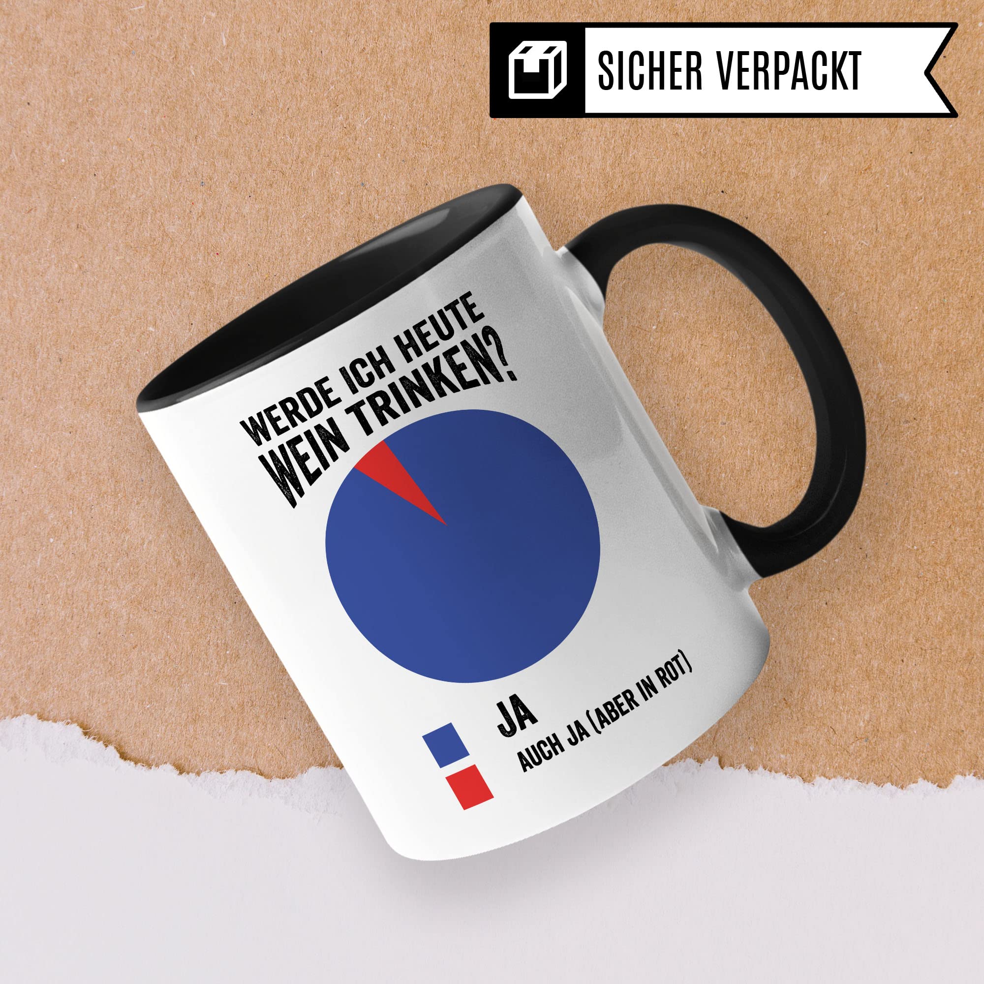 Wein Tasse Geschenkidee Kaffeetasse Humor Witz Geschenk für Weintrinker Kaffeebecher Sommelier Becher