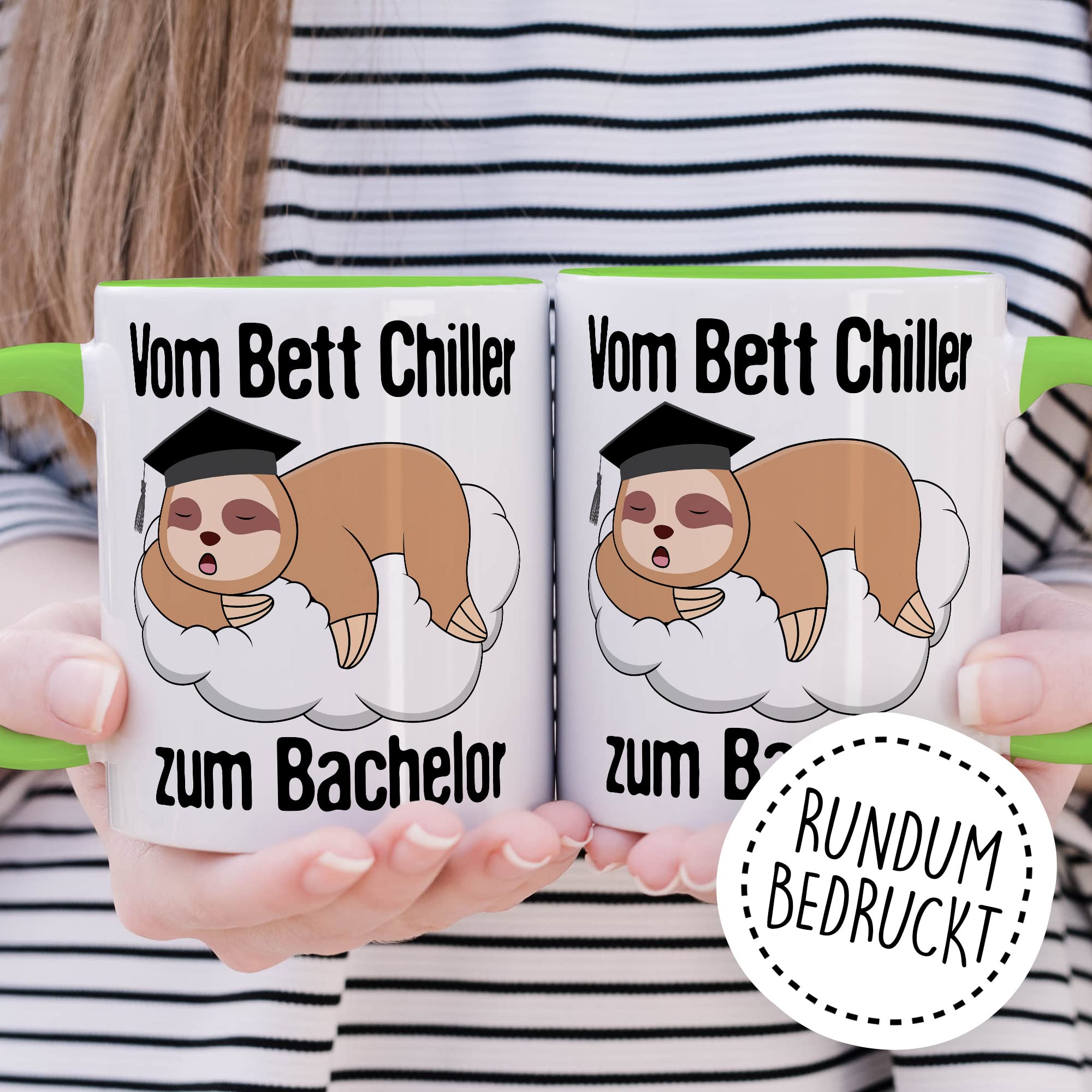 Bachelor Tasse Studenten Geschenk Humor Kaffeetasse mit lustigen Spruch Uni Kaffeebecher Studentin Geschenkidee Faultier Teetasse