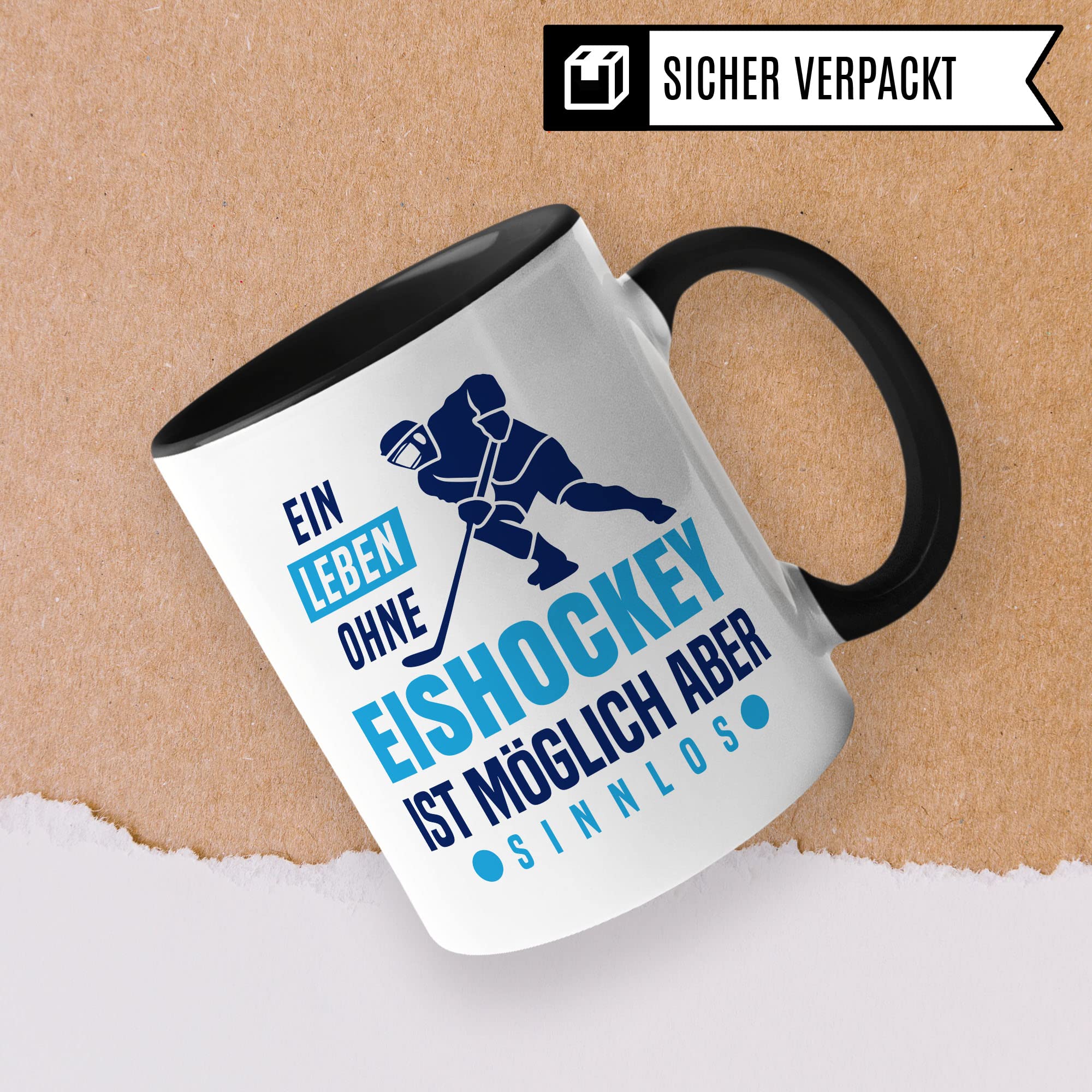 Eishockeyspieler Tasse Geschenkidee Eishockey Kaffeetasse Humor Witz Geschenk für Eishockeyfan Kaffeebecher Hockey Becher