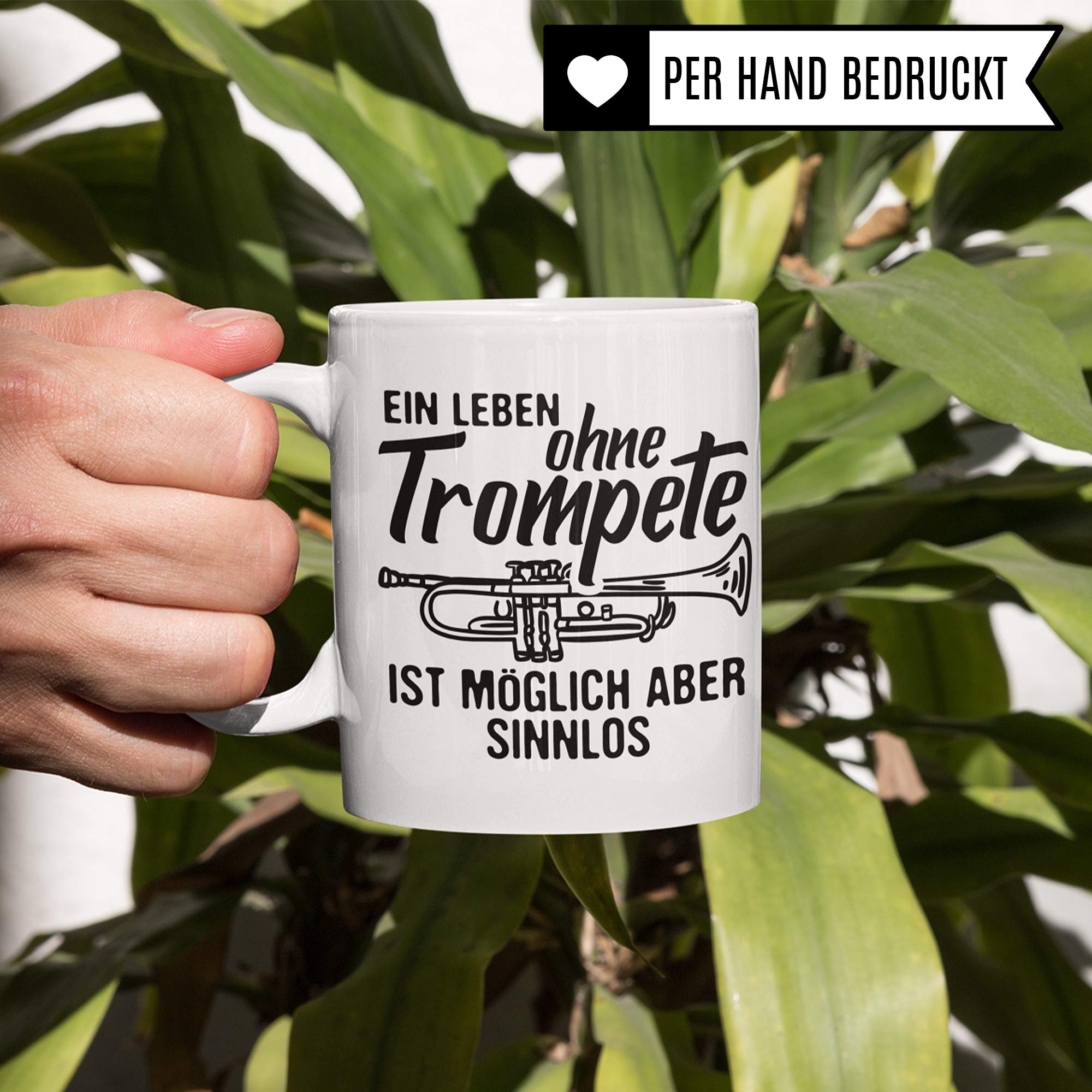 Pagma Druck Trompete Tasse, Trompeter Musiker Geschenke, Geschenkidee für Trompetenspieler Becher, Instrument Musik Blechbläser Orchester, Musikverein Deko Kaffeetasse