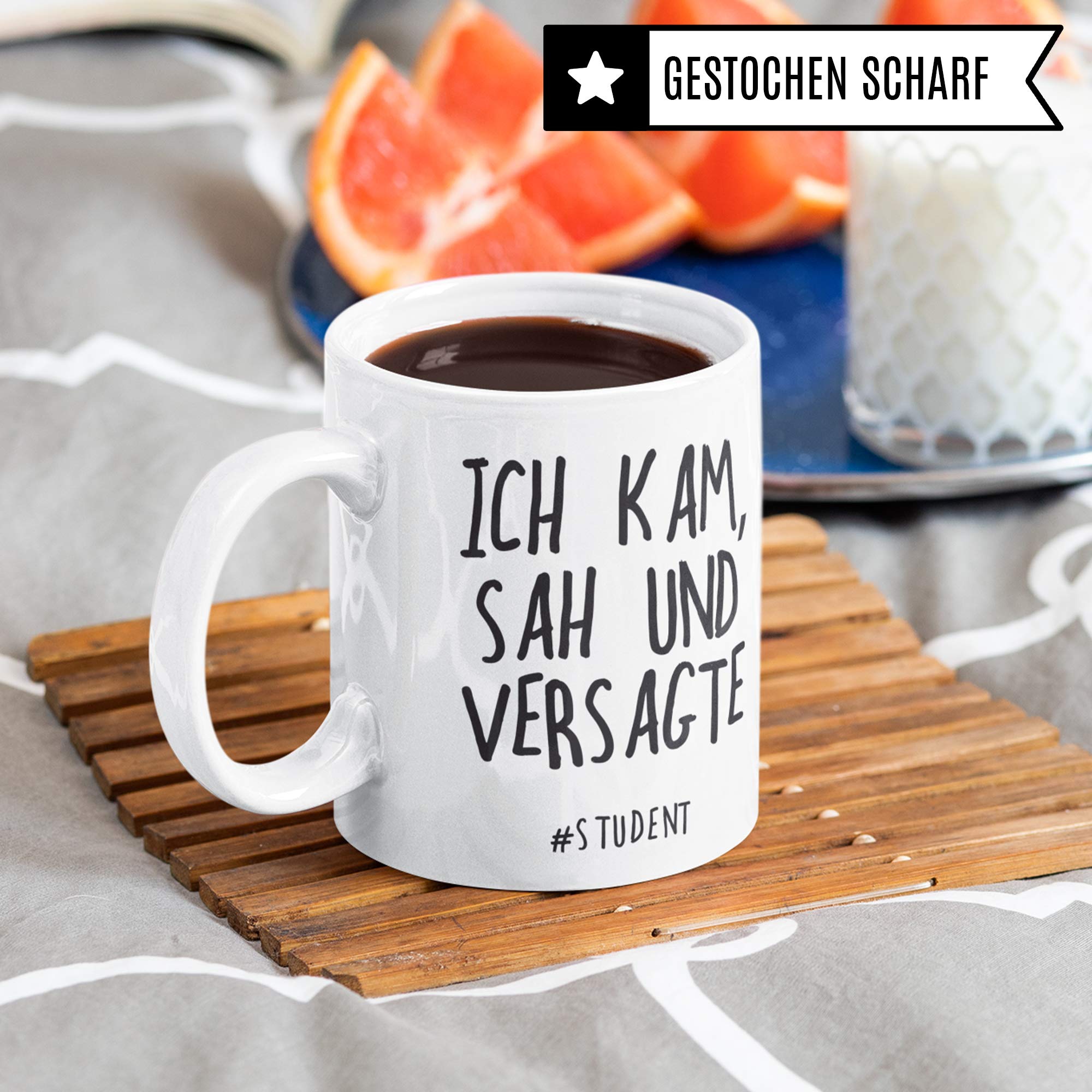 Pagma Druck Studenten Geschenk, Tasse Studium, Student Geschenkidee Uni Witz Becher, Kaffeetasse lustig Universität Studieren Anfang Beginn, Semester Kaffeebecher