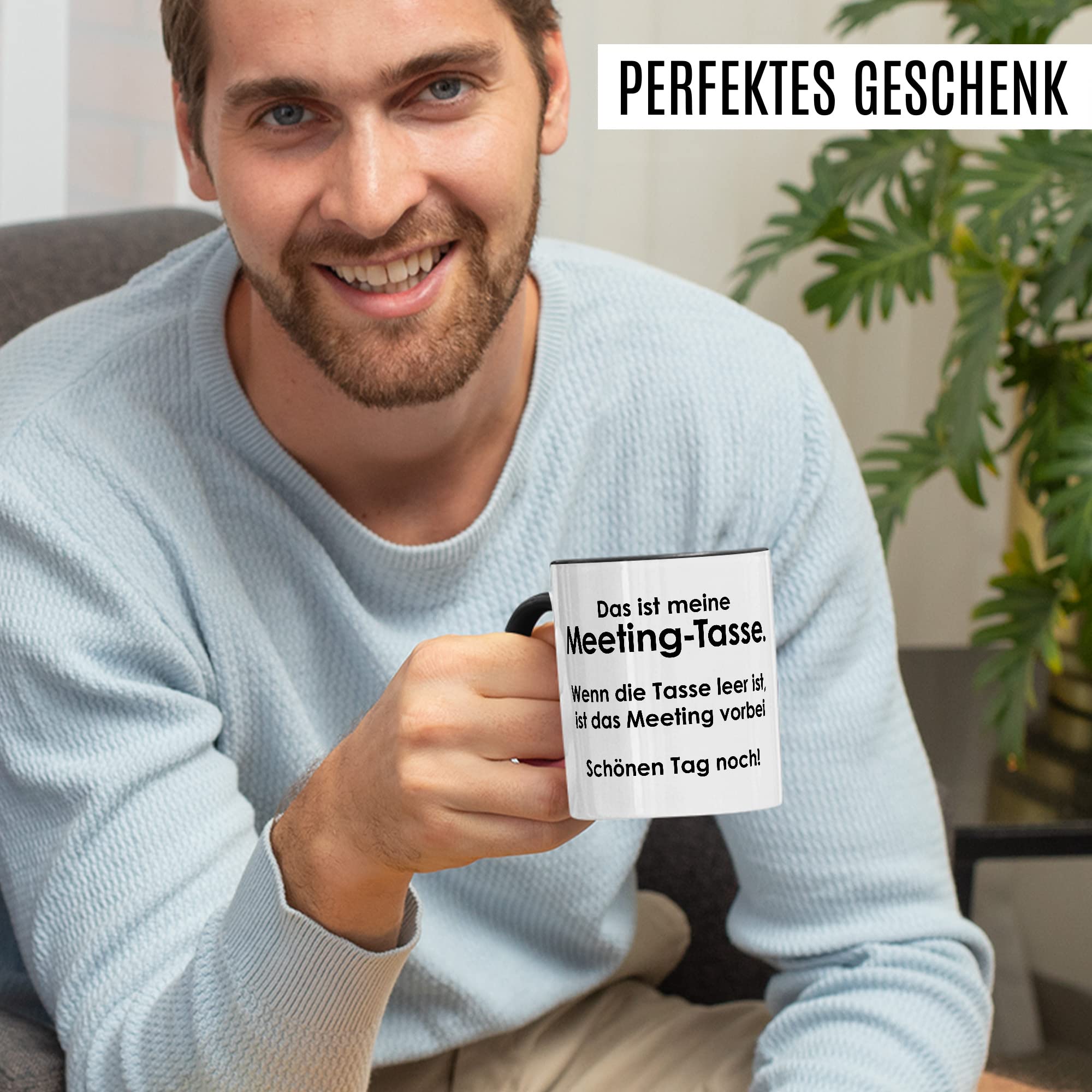 Tasse Meeting, Das ist meine Meeting-Tasse wenn die Tasse leer ist ist das Meeting vorbei Geschenk Geschenkidee Kaffeetasse Tasse mit Spruch lustig Kaffee-Becher Büro-Geschenk