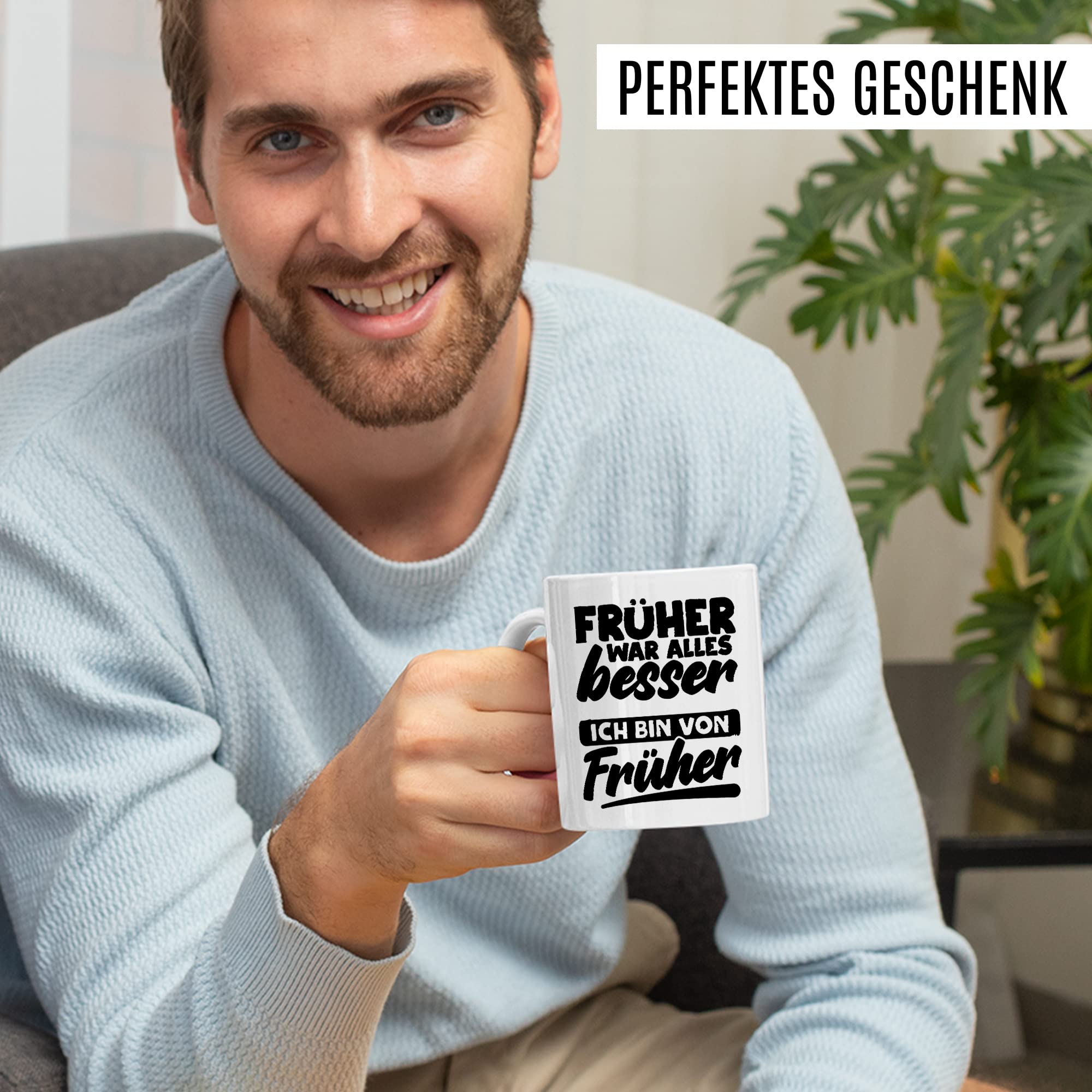 Früher war alles Besser Tasse mit Spruch Kaffeetasse Rentner lustig Nostalgie Kaffee-Becher Rente Retro Geschenk Oma Opa Geschenkidee Großeltern Humor Geschenk Großeltern Ich bin von früher Witz