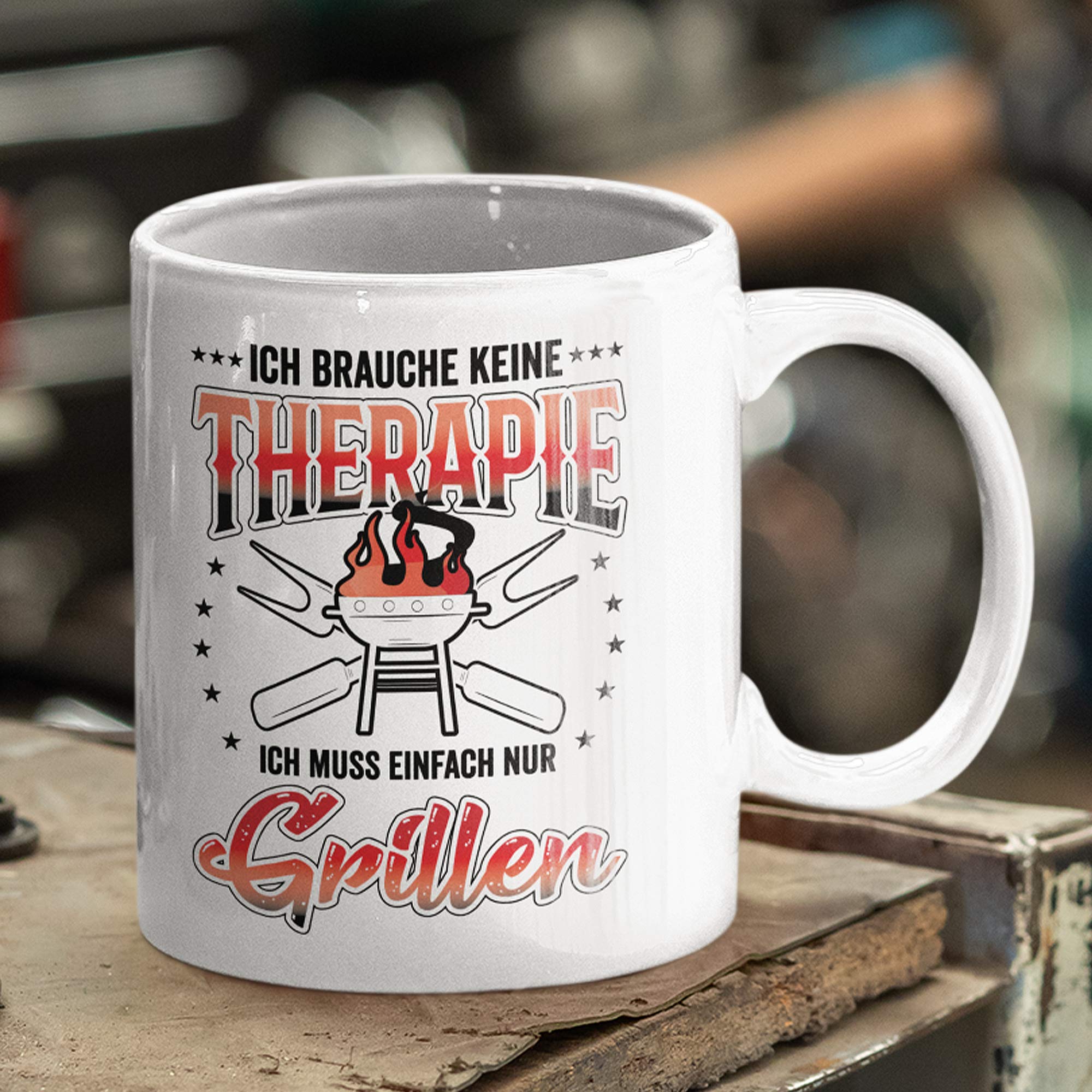 Grillen Tasse | Grill Geschenk für Männer | BBQ Grillmeister Spruch Becher Geschenkidee