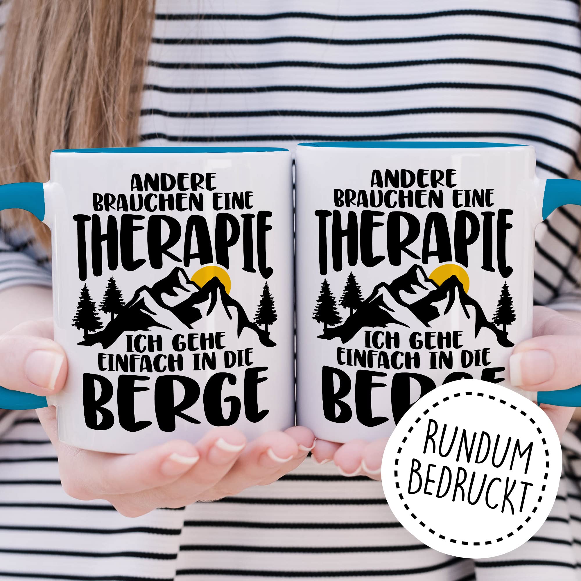 Tasse Berge Geschenk Andere brauchen eine Therapie Ich geh einfach in die Berge Geschenkidee für alle Bergsteiger Kaffeetasse mit Spruch lustig Kaffee-Becher Witztasse Teetasse Alpen