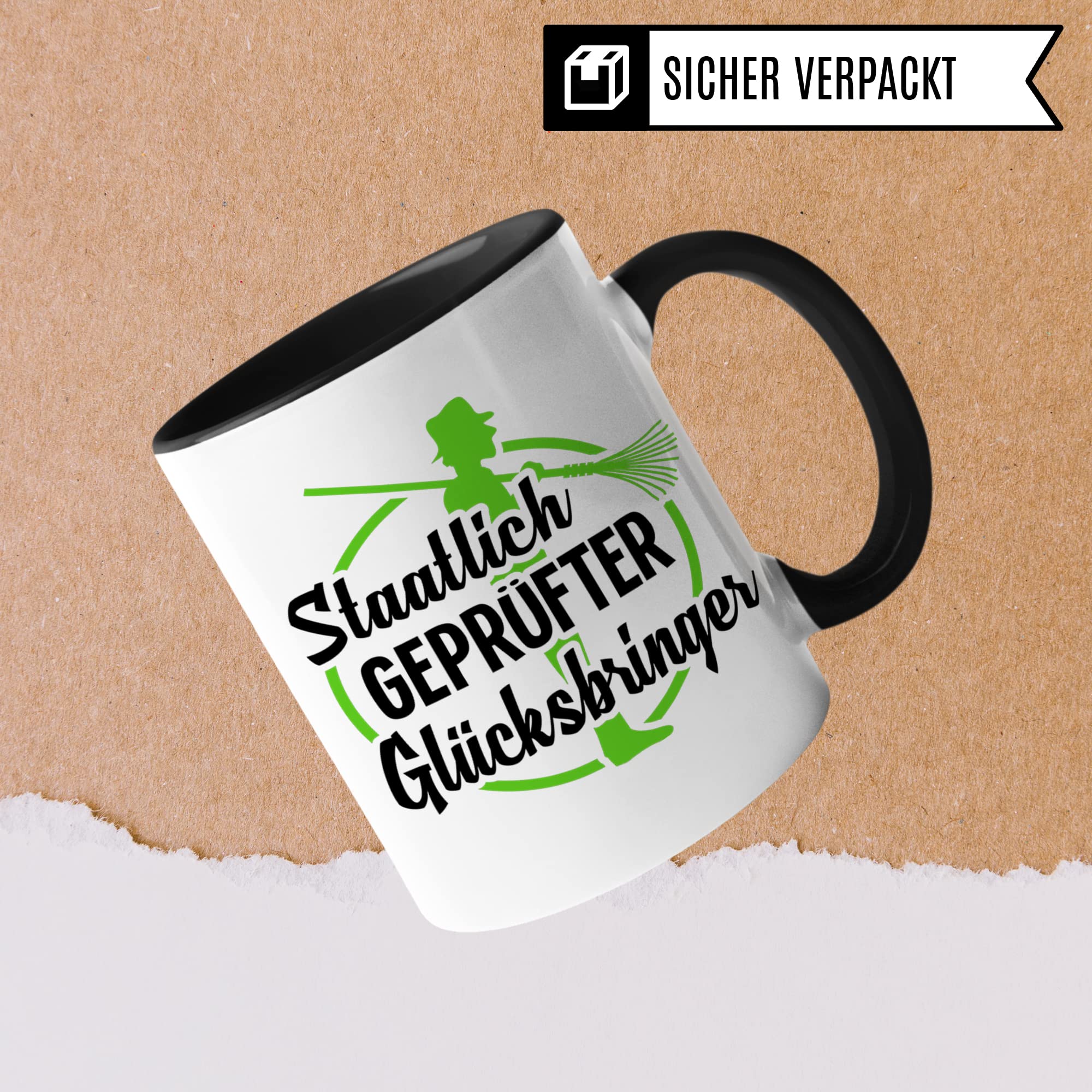 Kaminfeger Tasse Geschenkidee, Kaminkehrer Geschenk, Kaffeebecher mit Spruch lustig, Kaffeetasse Humor Witz Geschenkidee für Schornsteinfeger, Meister Teetasse