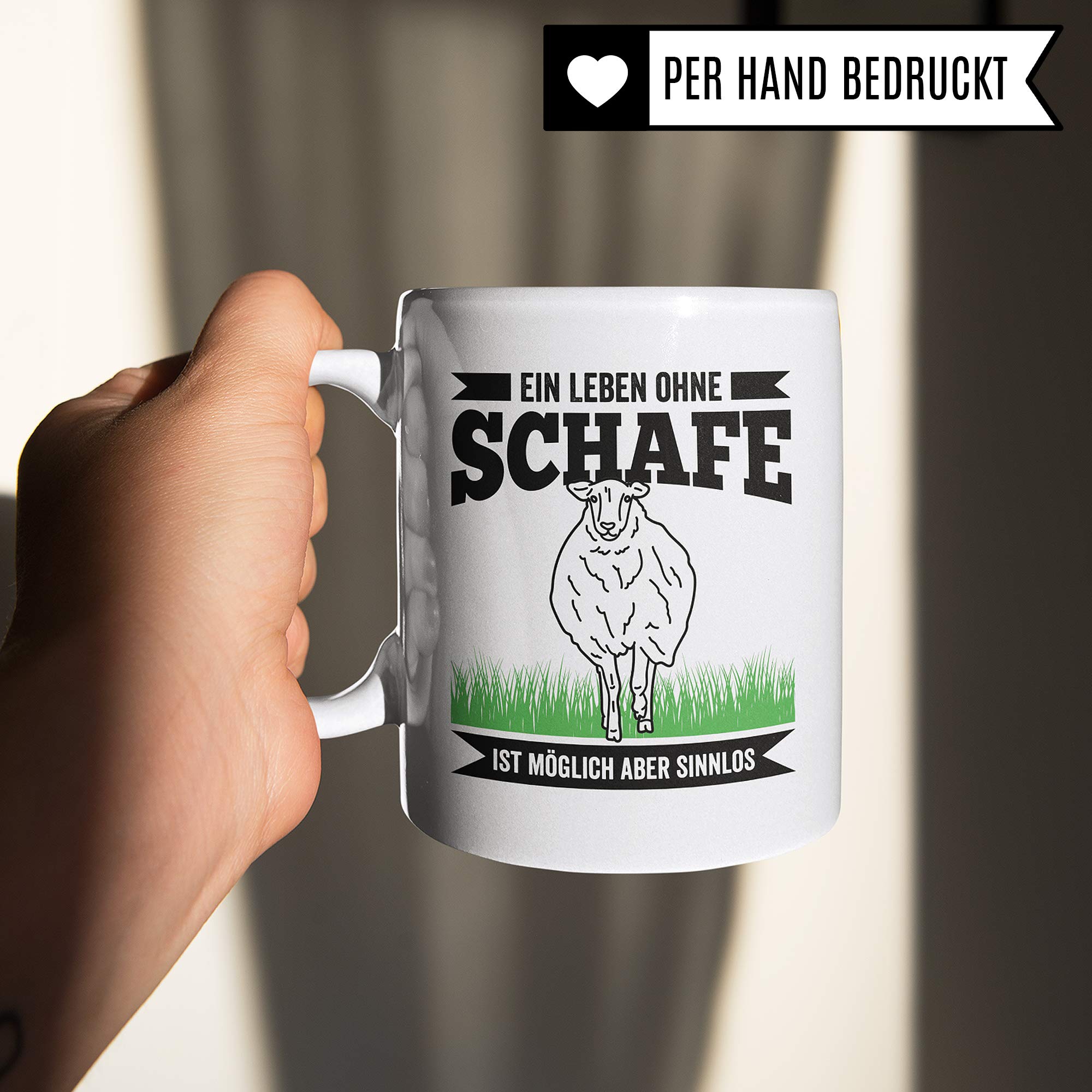 Pagma Druck Schaf Tasse Geschenk, Becher Geschenkidee für Schäfer & Schafzüchter, Kaffeetasse Schafzucht Schäferei Schäfchen Kaffeebecher