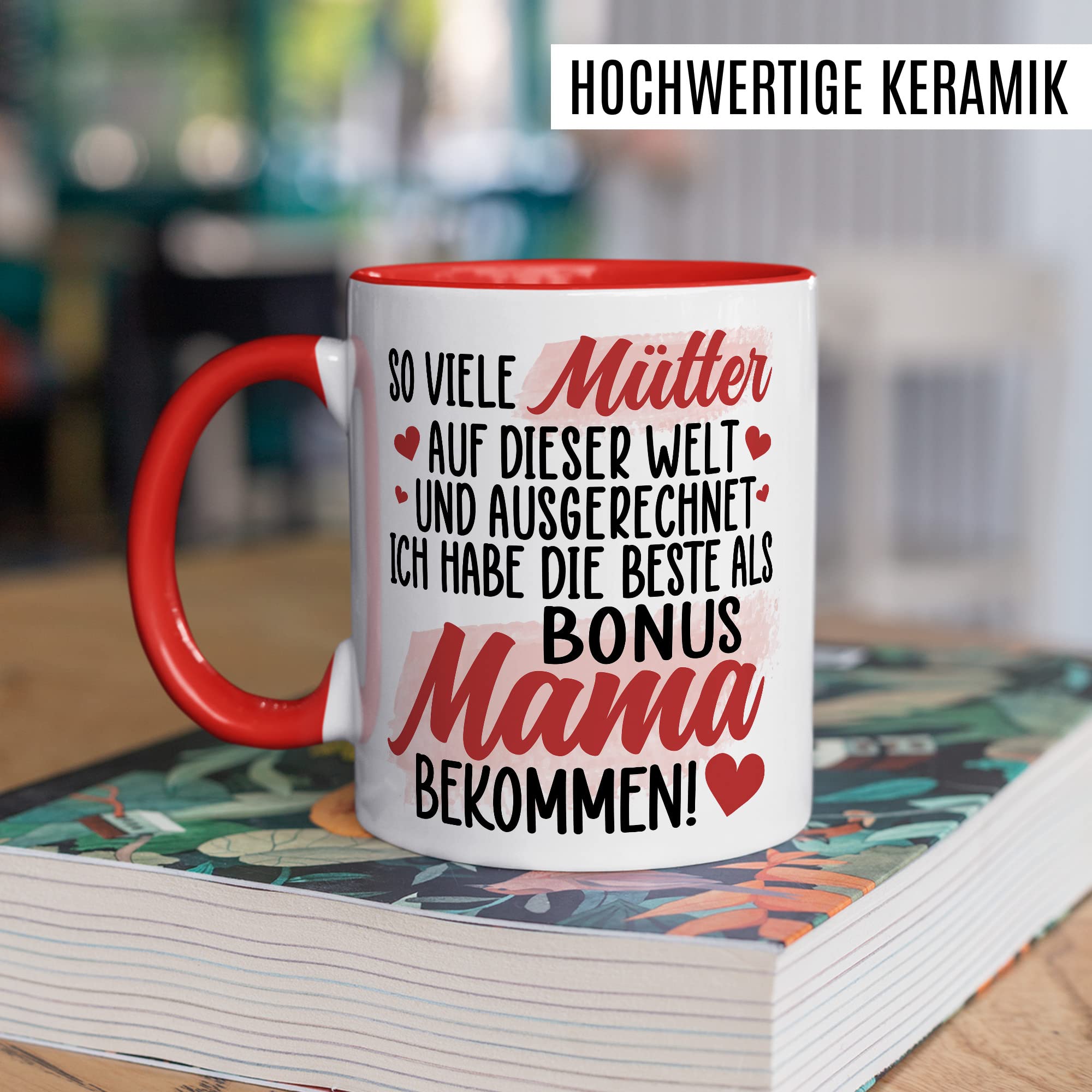 Bonuspapa Tasse Stiefpapa Geschenkidee Stiefkind Kaffeetasse Vater Geschenk für Stiefvater Kaffeebecher Familien Becher