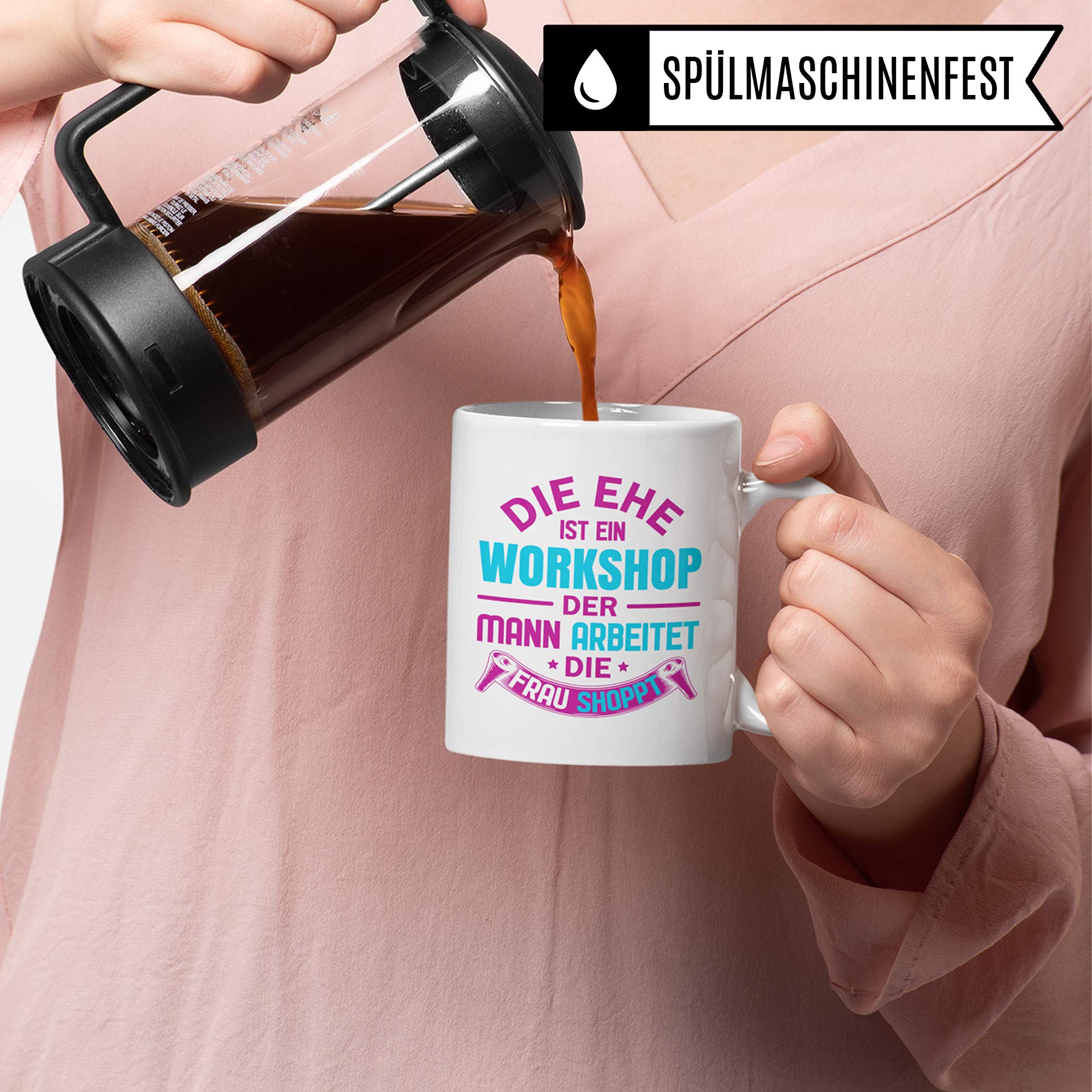 Pagma Druck Shopping Tasse, Shopping Queen Geschenk Becher, Shoppen Einkaufen Frauen Geschenkidee, Kaffeetasse Hochzeit Verheiratet Ehe Spaß Shopping Kaffeebecher Witz Ehemann Ehefrau