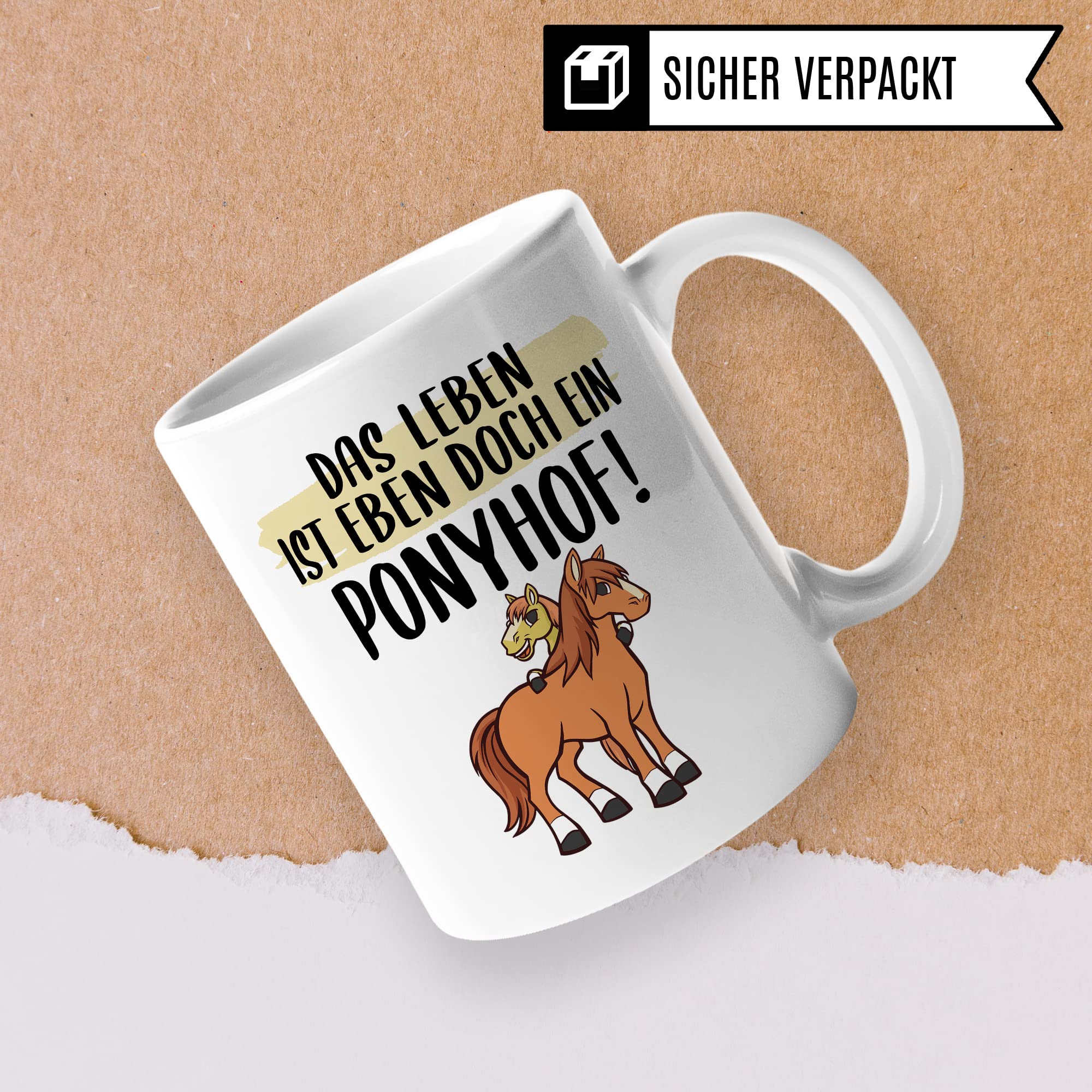 Das Leben ist ein Ponyhof Tasse Pferd Pferde Kaffeetasse Reiterin Kaffee-Becher Reiten beste Freundin Vierbeiner Teetasse Pferdemädchen Mädchen Pferdeliebhaber Geschenk Geschenkidee Stall Reiter