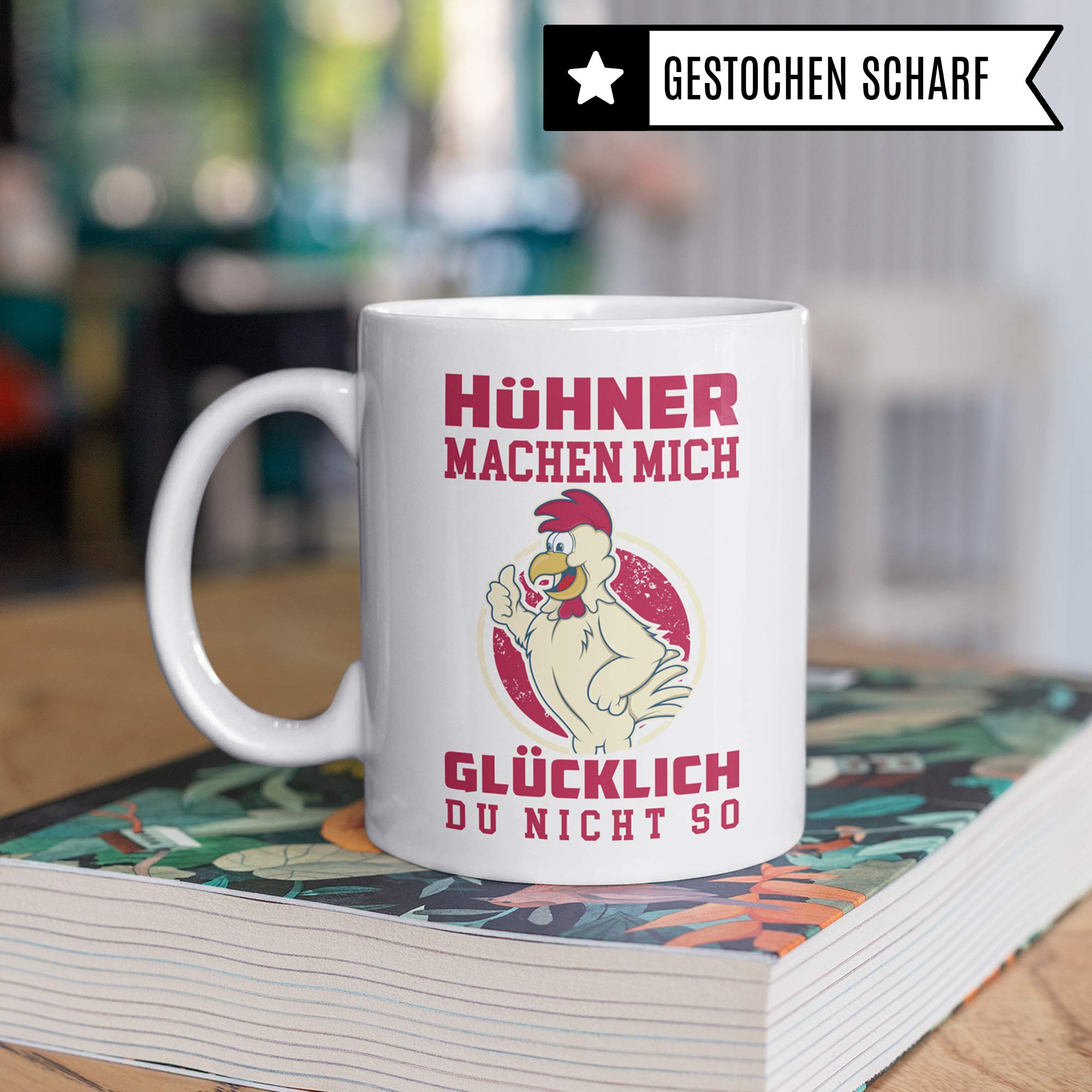 Pagma Druck Hühner Tasse lustig, Huhn Becher Geschenkidee, Hühner Geschenk Kaffeetasse für Hühnerhalter, Hühnerstall Spruch Bauernhof Haushuhn Hühnerhaltung Motiv Kaffeebecher