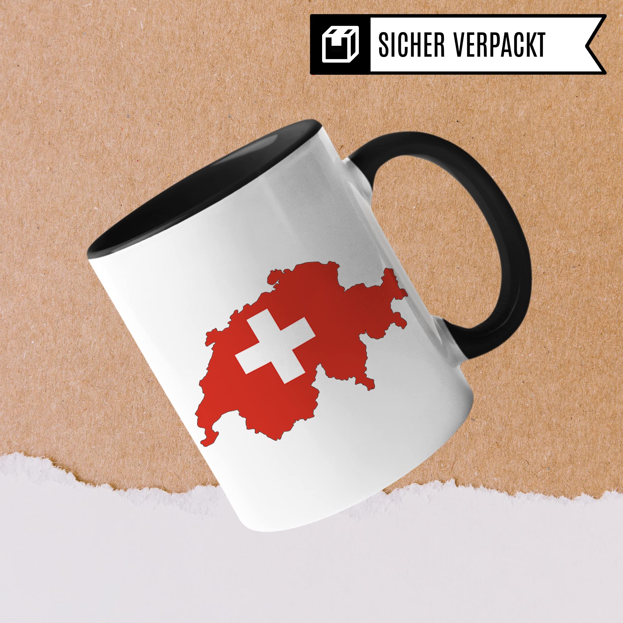 Schweiz Tasse Flagge, Geschenk Schweizerdeutsch Fahne, Kaffeetasse Schweizerdeutsch Schweizerin Schweizer Humor Witz Schweizerisch Becher