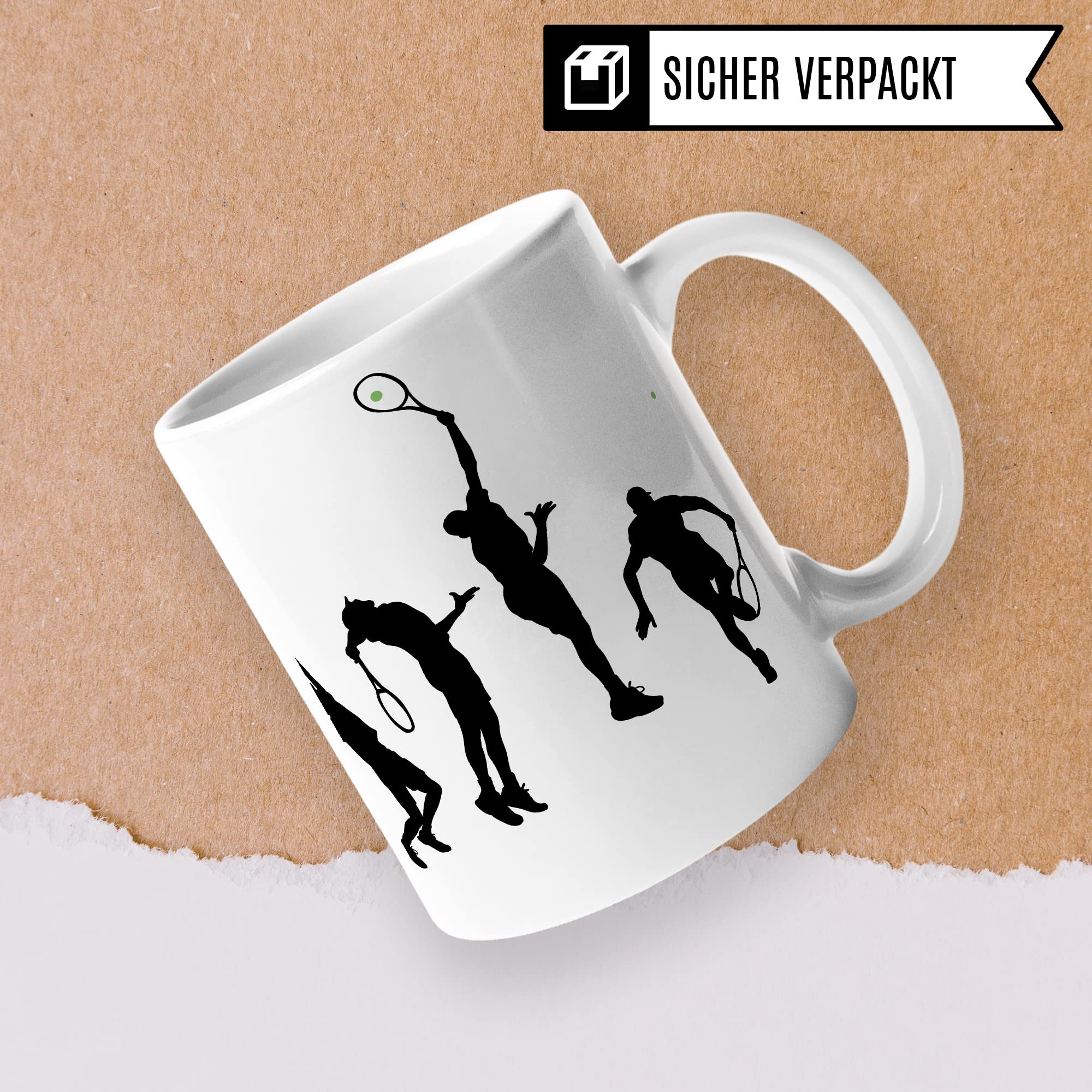 Tasse Tennis-Evolution, Geschenk Tennisspieler Tennis-Spielerin Bild, Geschenkidee Tennisprofi Tennisliebhaber Spielpartner Kollegen, Kaffeetasse Kaffebecher