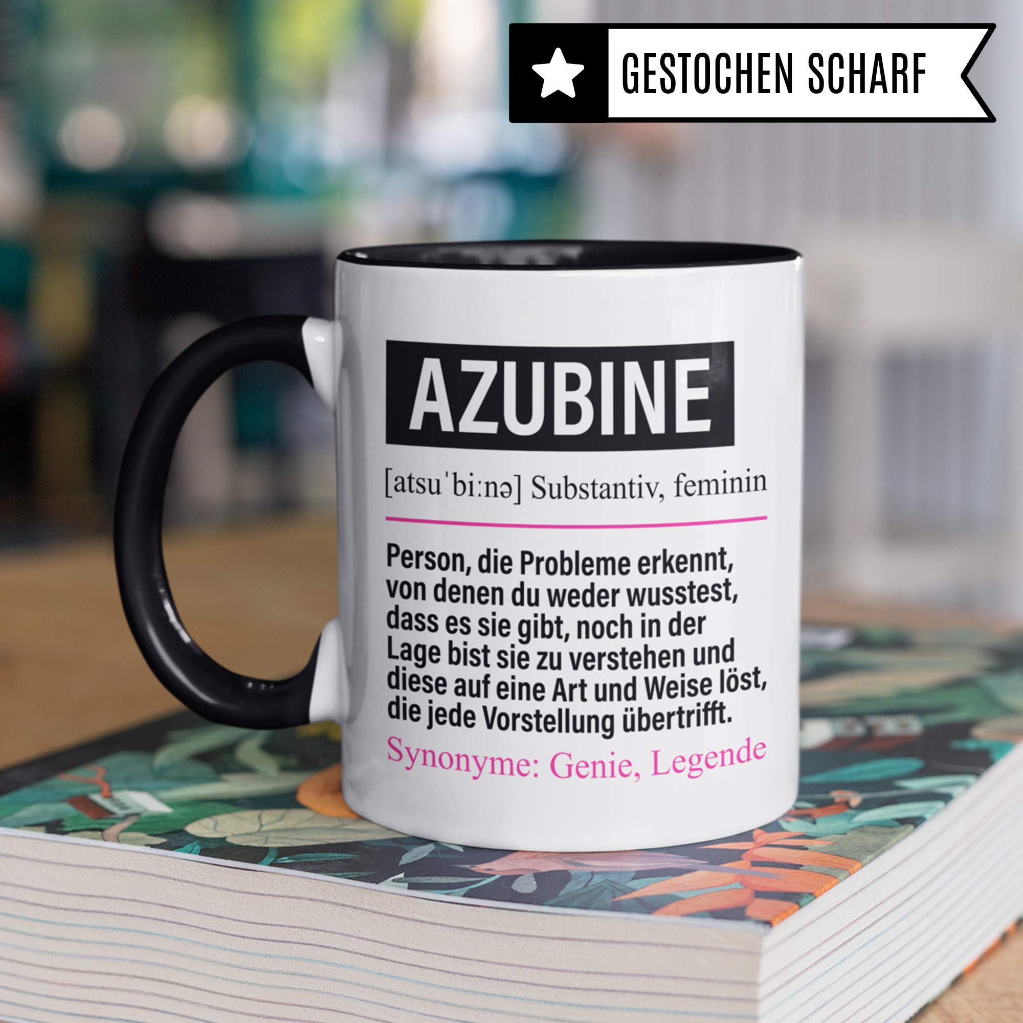 Pagma Druck Tasse Azubine lustig, Azubi Geschenk, Spruch Auszubildende Geschenkidee, Kaffeetasse Ausbildung Lehre Beruf Lehrling Frauen Kaffeebecher Teetasse Azubis Becher