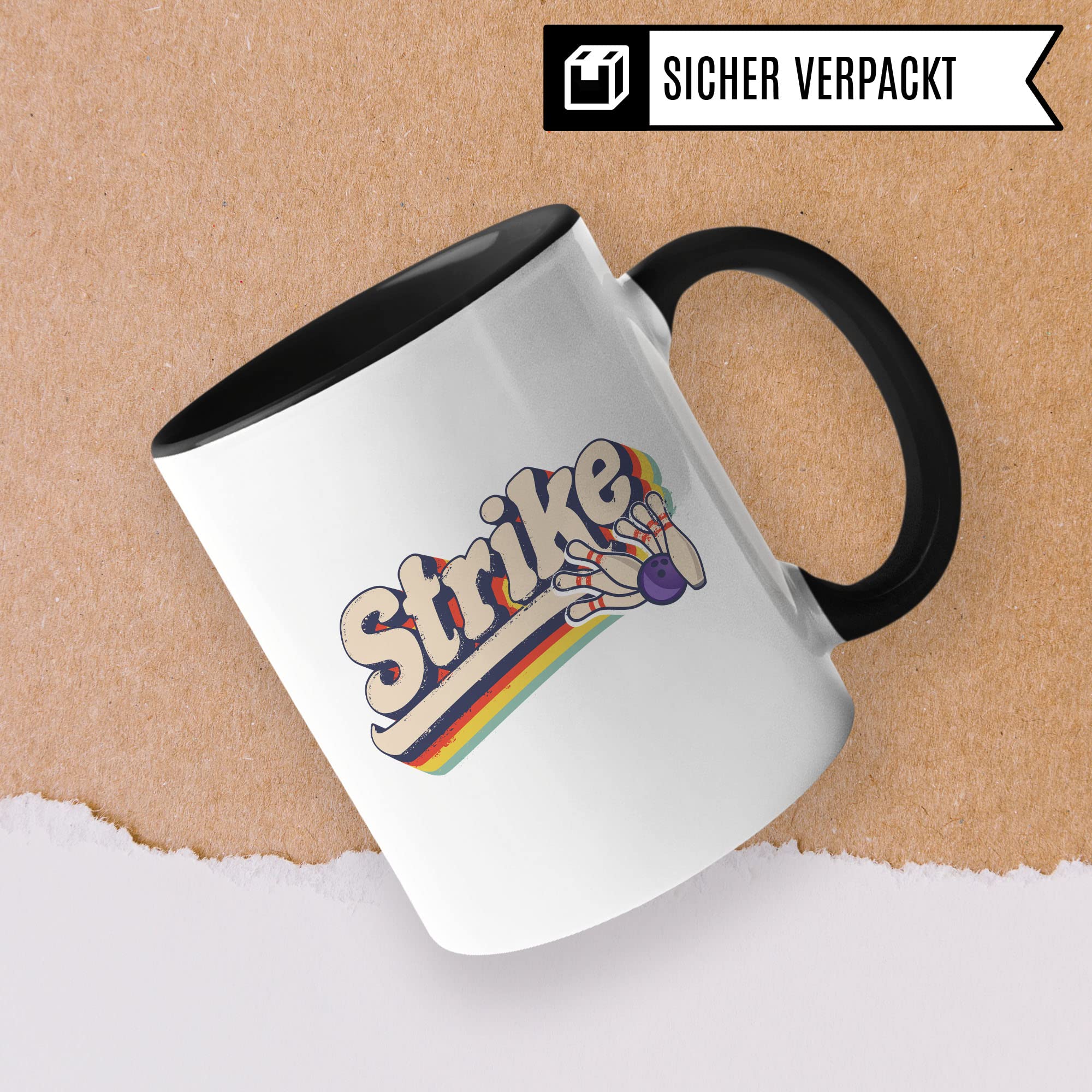 Bowling Tasse Geschenkidee Kaffeetasse Geschenk für Bowler Kaffeebecher Strike Becher