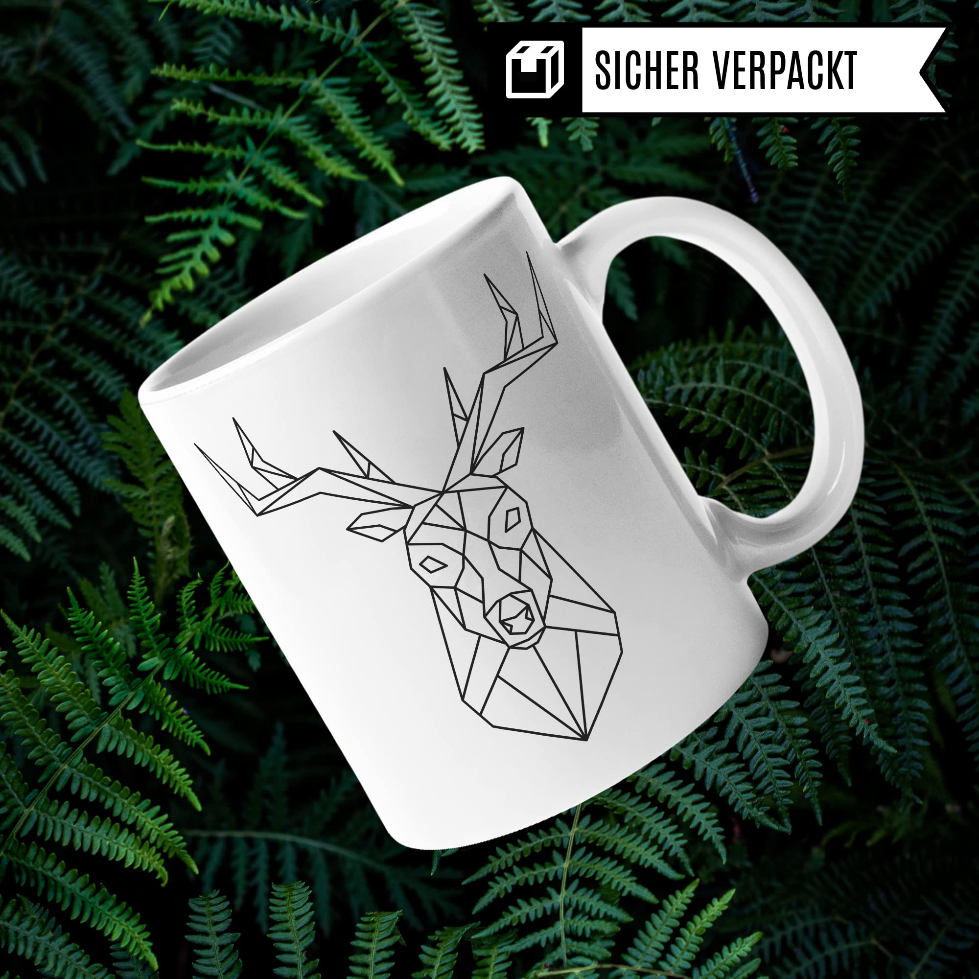 Hirsch-Motiv, hochwertiges Design Tasse Geschenk Hirsch-fans, Fuchs-Tasse Motiv, Geschenk Kollegen, Fuchs Büro-Tasse Wald-Motiv Jäger Jagd Hisrchliebhaber Naturliebhaber