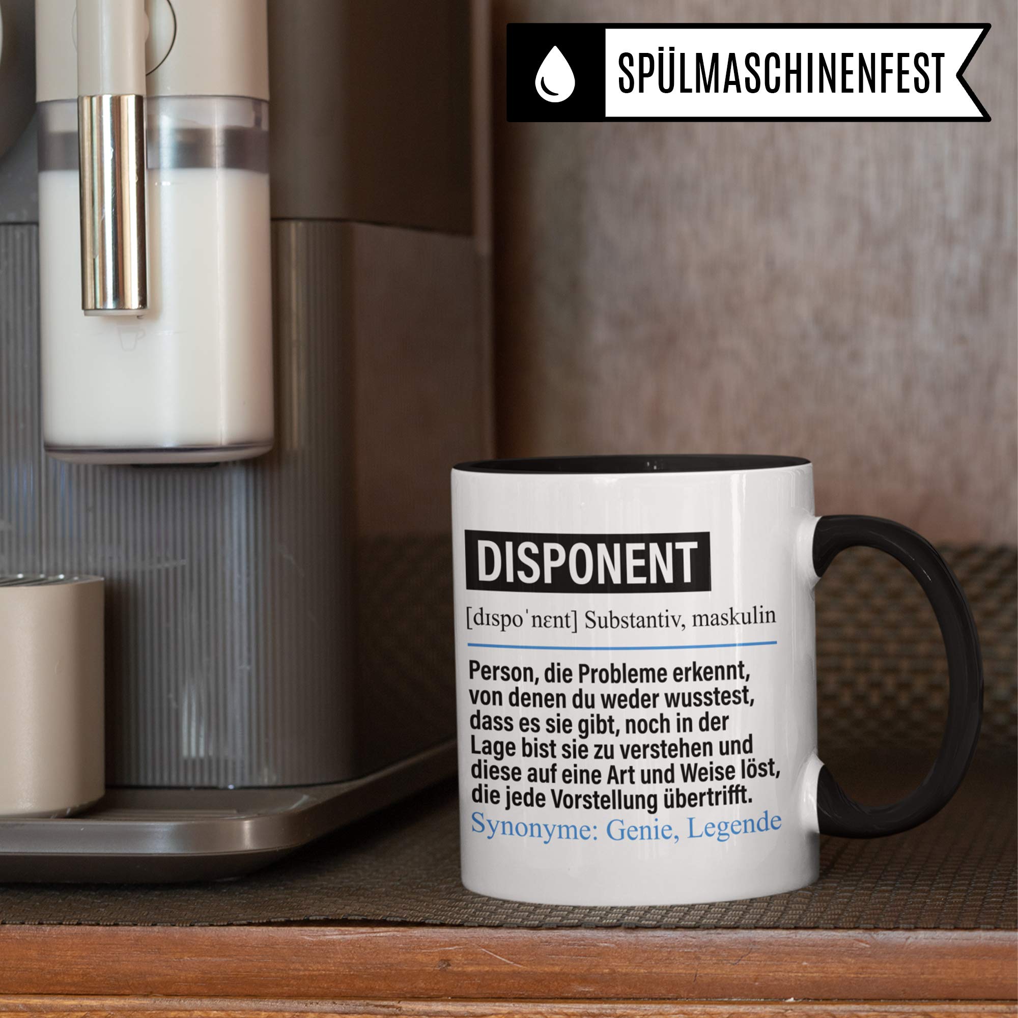 Pagma Druck Tasse Disponent lustig, Beruf Disponent Geschenk, Spruch Disposition Kaffeebecher Geschenkidee, Kaffeetasse Beruf Teetasse Becher