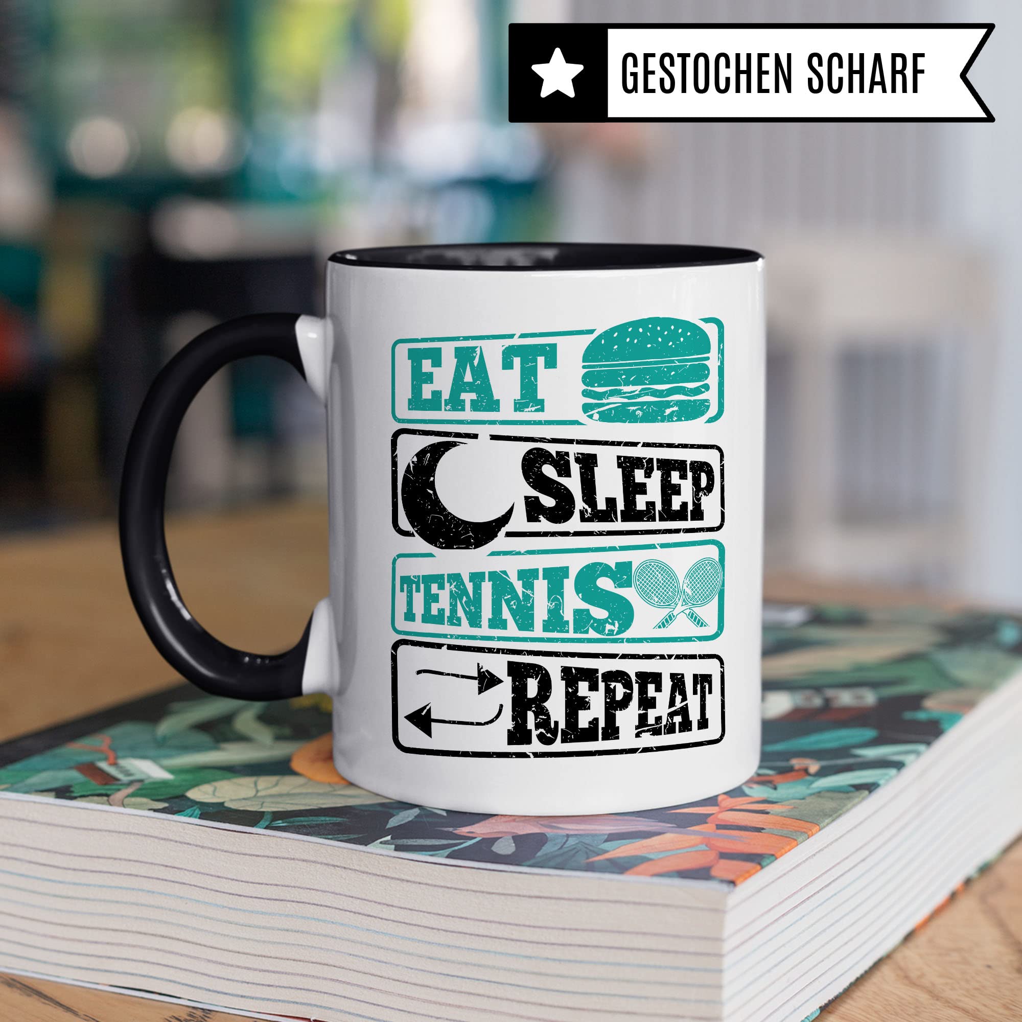Tennisspieler Tasse Geschenkidee Tennis Kaffeetasse Humor Witz Geschenk für Tennisspielerin Kaffeebecher Tennisschläger Becher