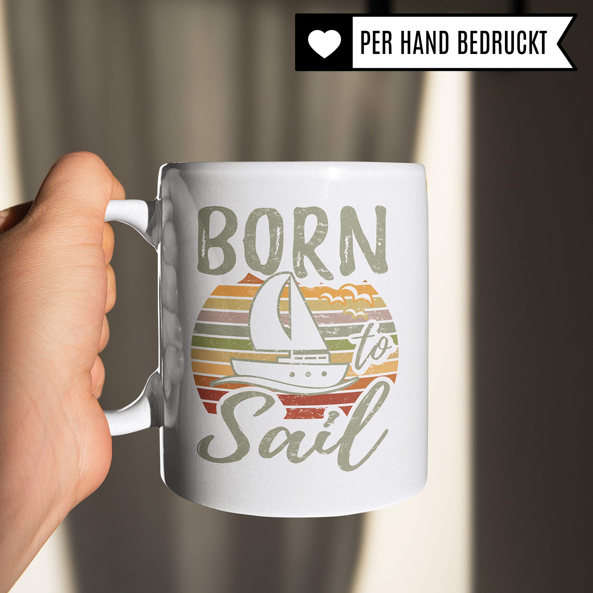 Pagma Druck Tasse Segeln Geschenk | Kaffeetasse für Segler | Tassen Segelboot/Segelschiff Geschenkidee zum Segeln für Bootsfahrer