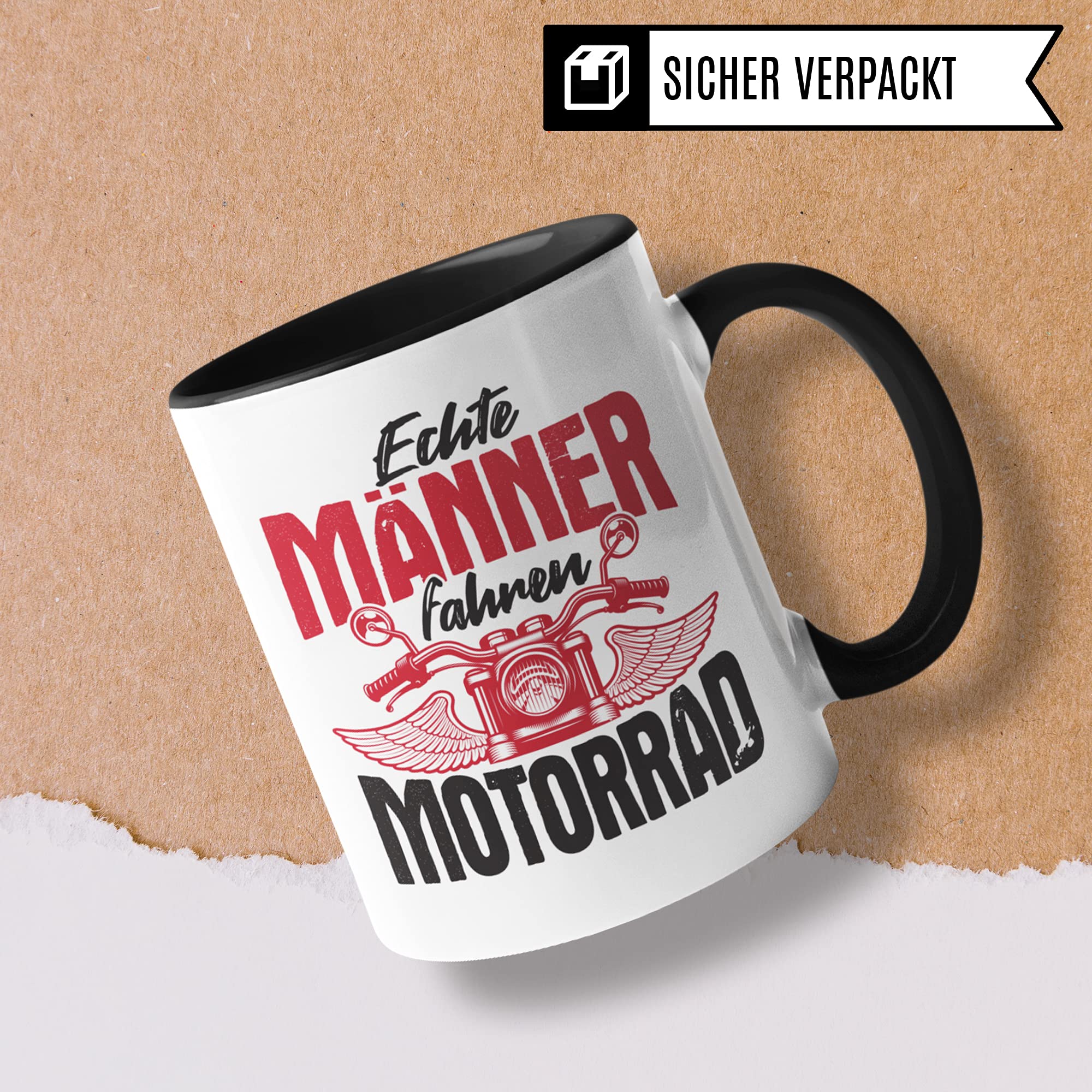 Tasse Motorrad Geschenke für Männer - Echte Männer fahren Motorrad: Becher für Motorradfahrer Motorradfans - Kaffeetasse Sprüche Biker Herren - Kaffeebecher Bike Geschenkidee