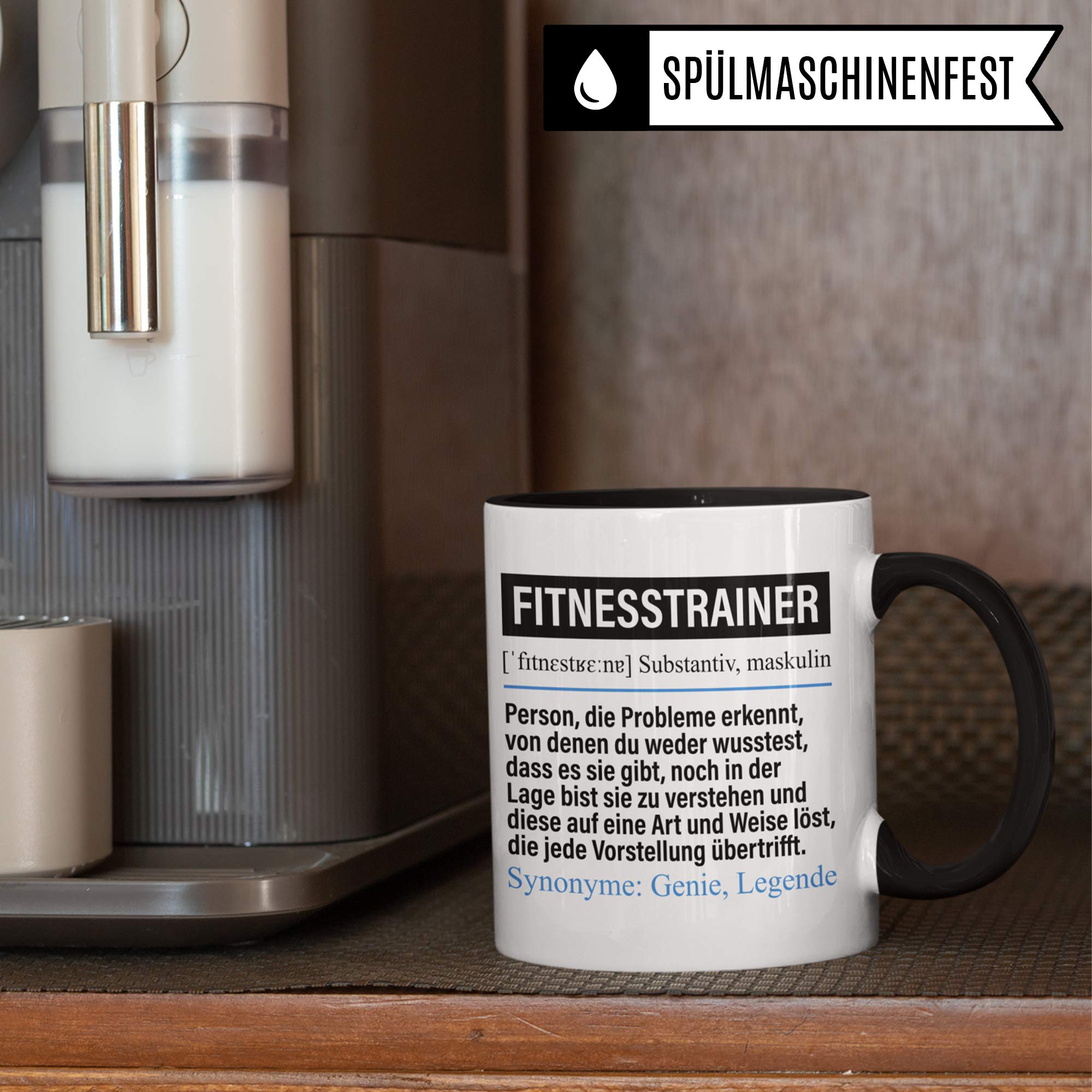 Pagma Druck Tasse Fitnesstrainer lustig, Fitnesstrainer Geschenk, Spruch Trainer Geschenkidee, Kaffeetasse Ausbildung Lehre Beruf Fitnesstraining Kaffeebecher Teetasse Personal Training Becher