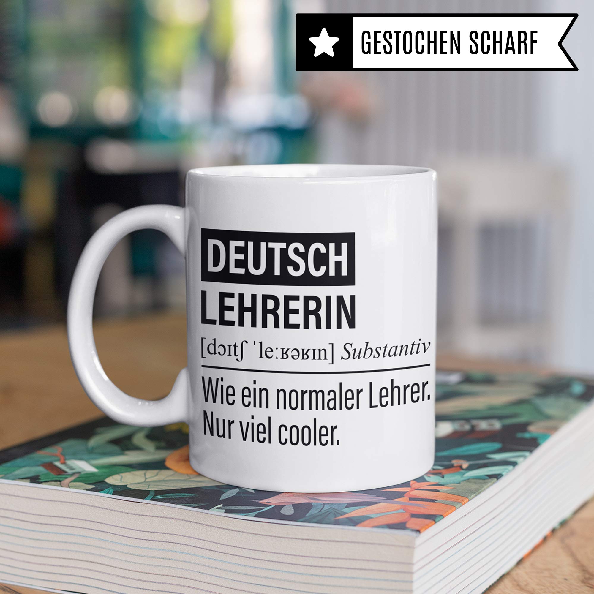 Deutsch Lehrerin Tasse, Geschenk für Deutschlehrerin, Kaffeetasse Geschenkidee Lehrerin, Kaffeebecher Lehramt Schule Deutsch Unterricht Witz