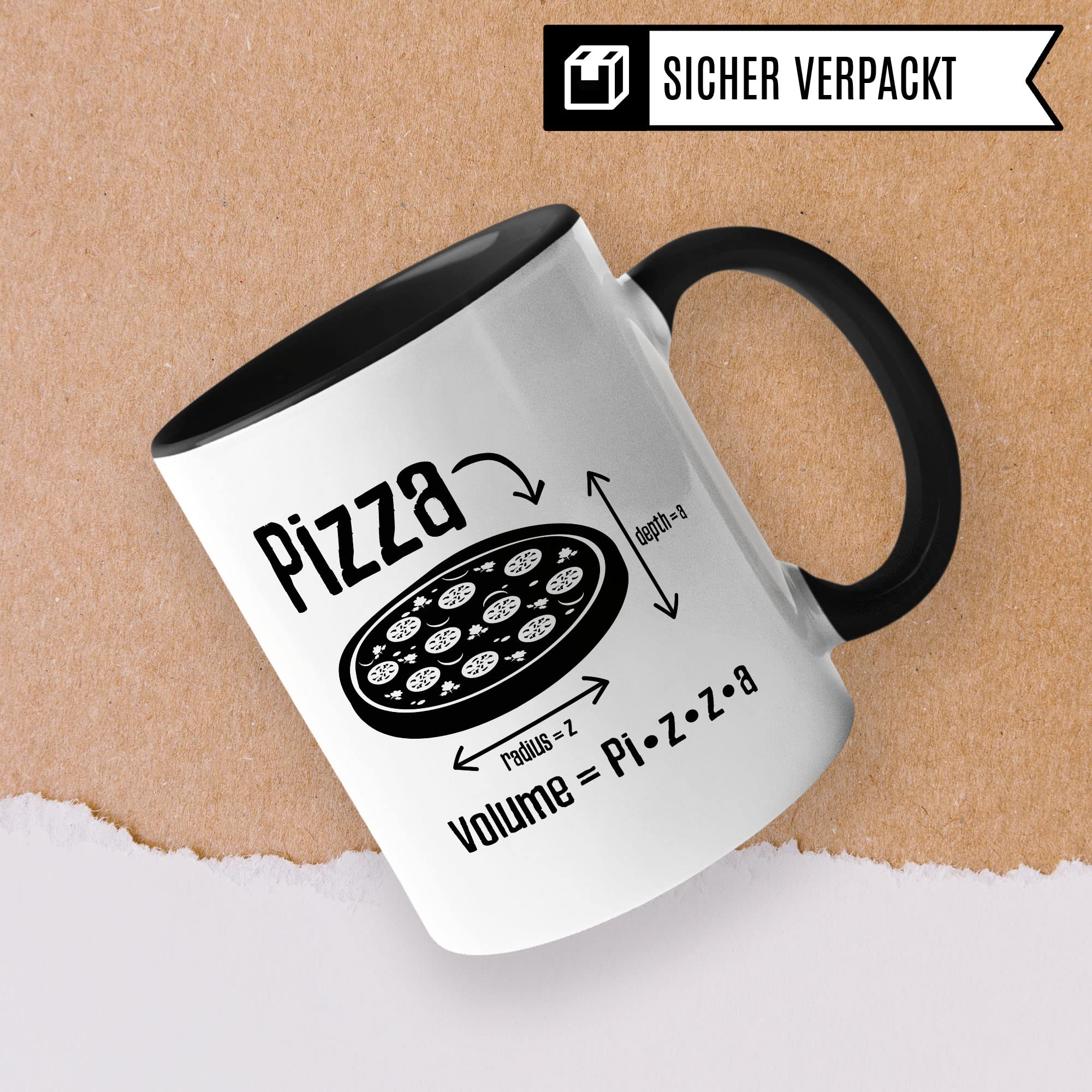 Mathe Tasse Geschenkidee Pizza Kaffeetasse Humor Witz Geschenk für Mathelehrer Mathelehrerin Kaffeebecher Mathematik Becher