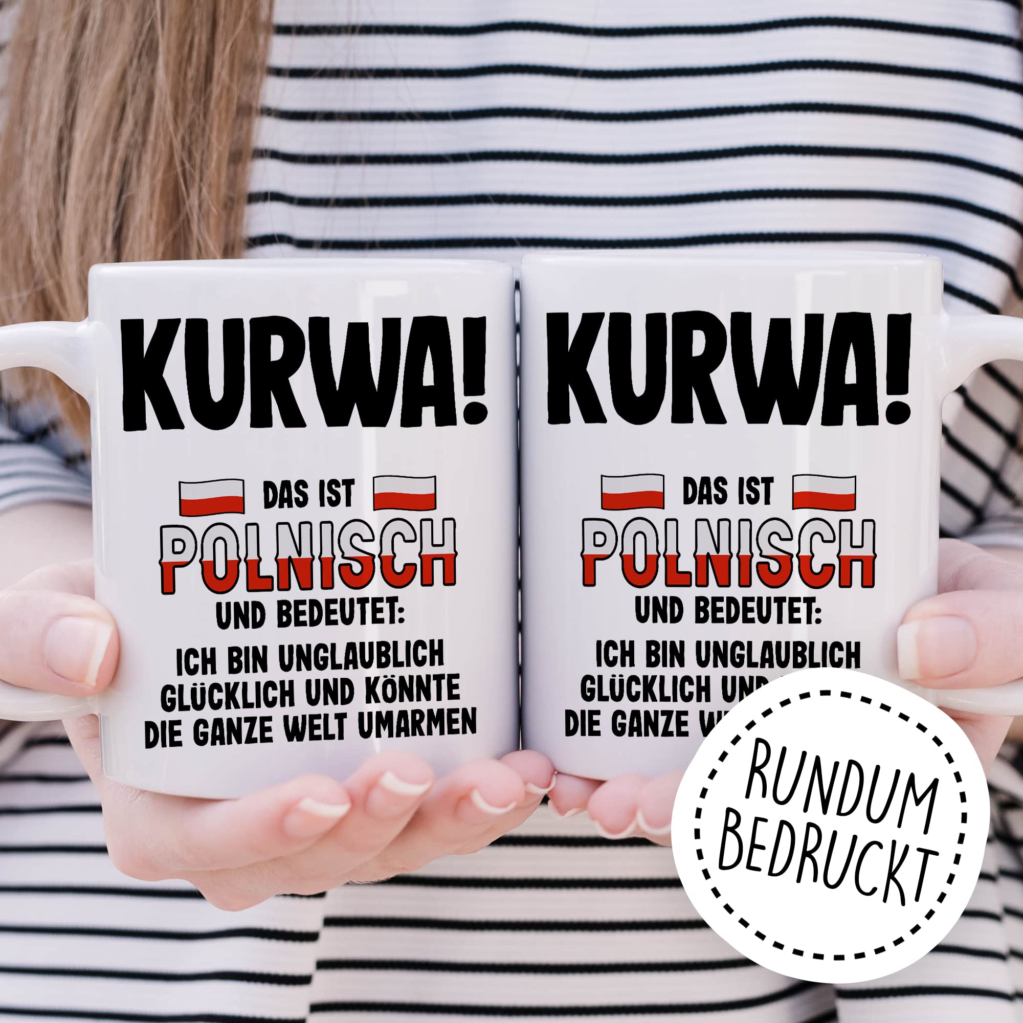 Kurwa Tasse lustige Kaffeetasse mit Spruch polnisch Kaffee-Becher Polen Witz kurwa mac Geschenkidee Pole Polin Geschenk Ostblock falsche Übersetzung Deutsch-Polnisch Sarkasmus