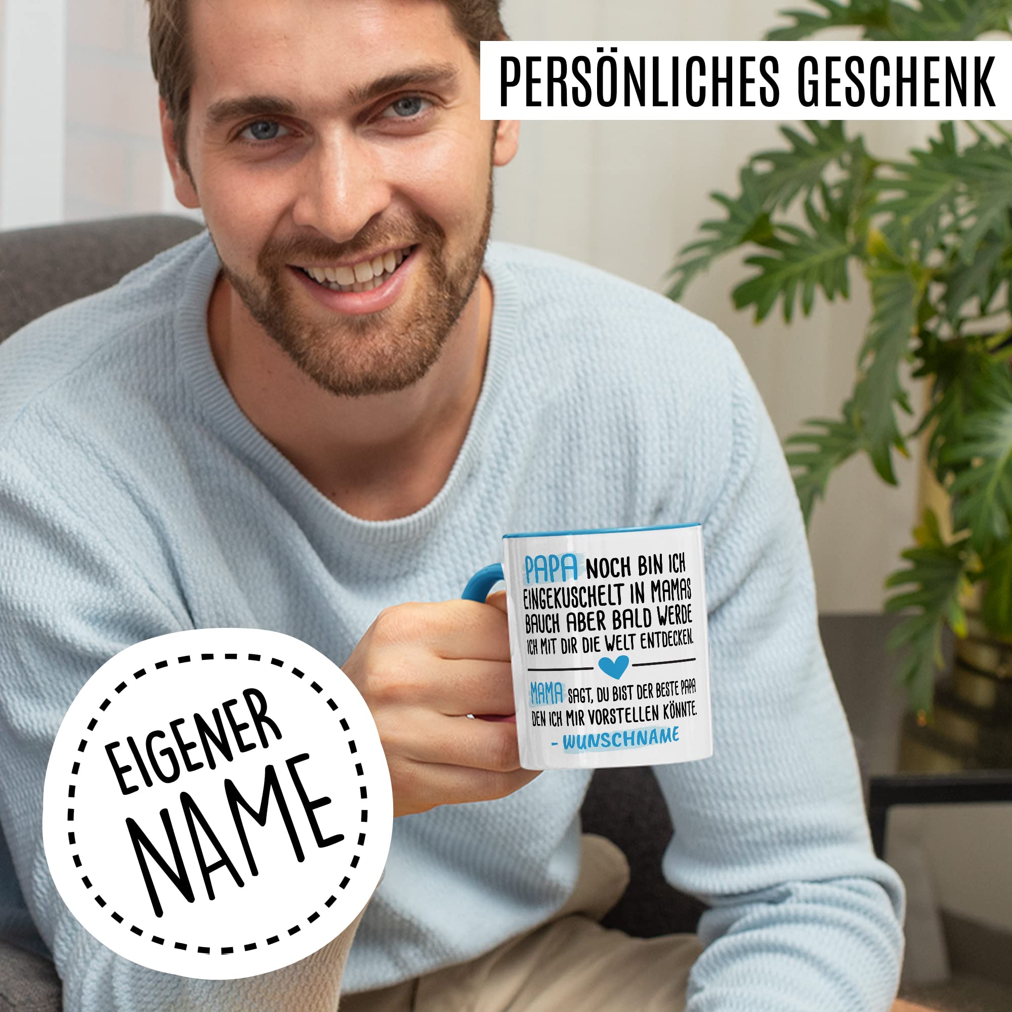 Tasse für Mama / Papa mit "dein Bäuchlein" Motiv - Geschenk für werdende Mütter & Väter