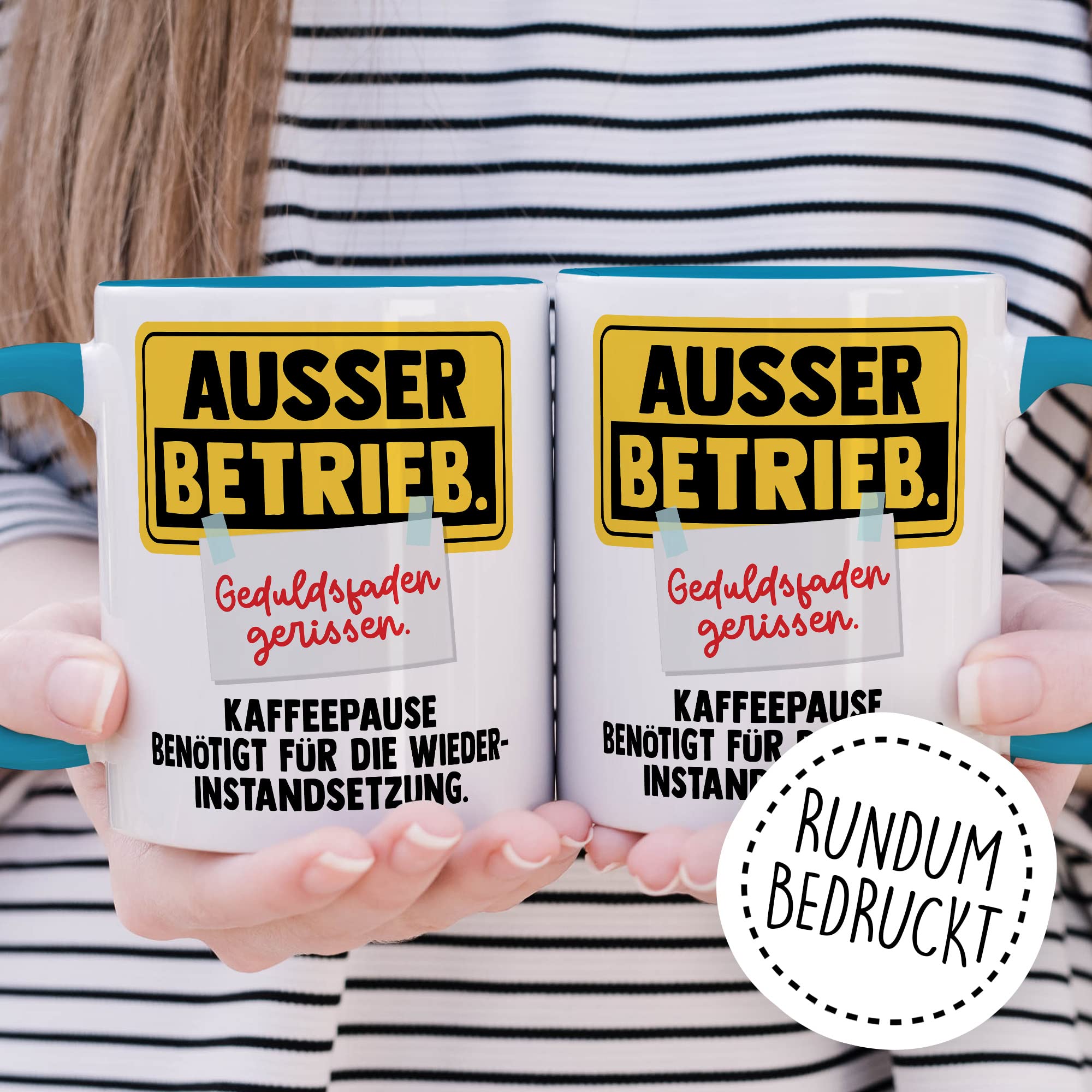 Büro Tasse Witz Geschenkidee Geduldsfaden Kaffeetasse Humor Geschenk für Kollegen Kaffeebecher Arbeits Becher