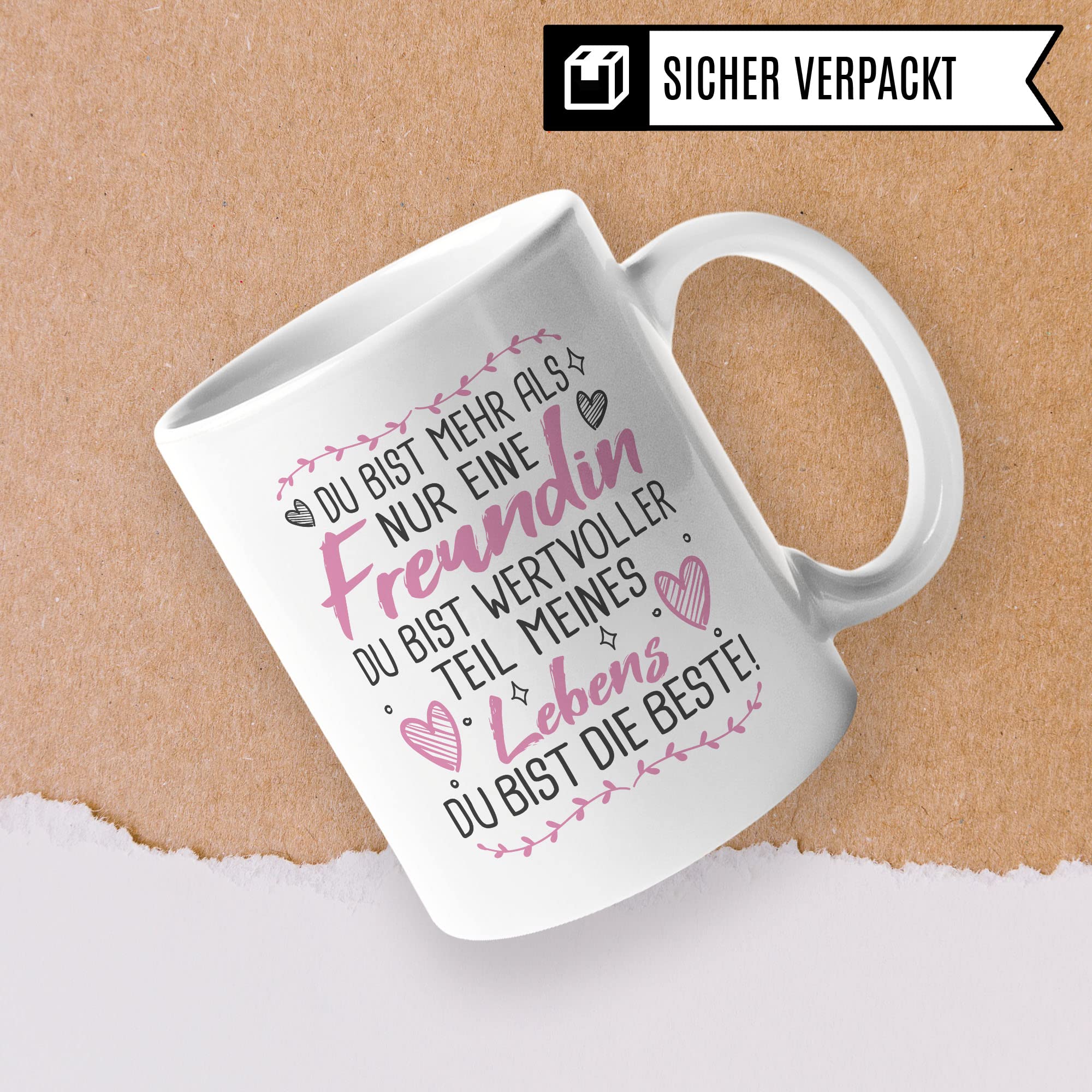 Freundin Tasse Freundinnen Kaffeetasse Freundschaft Kaffee-Becher Frauen Beste Freundin Geschenk-Idee wichtiger Teil die Beste