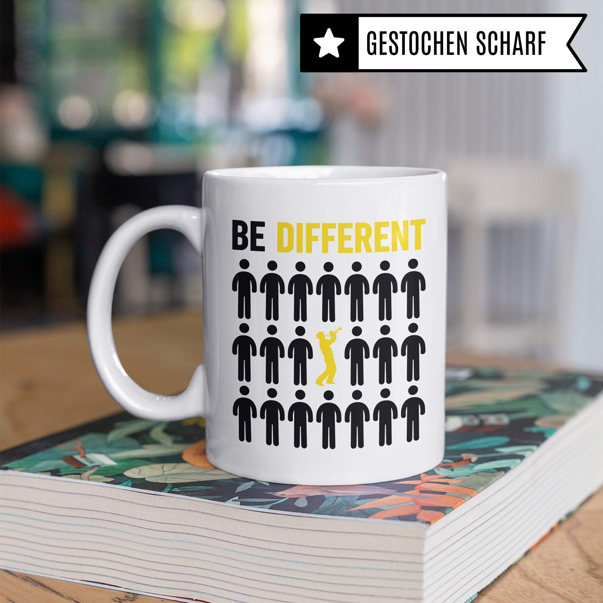 Pagma Druck Trompete Tasse, Trompete Geschenke Becher, Kaffeetasse für Trompeter und Trompetenspieler, Trompete Geschenkideen Kaffeetasse Deko Musiker Blechbläser Dekoration Spruch