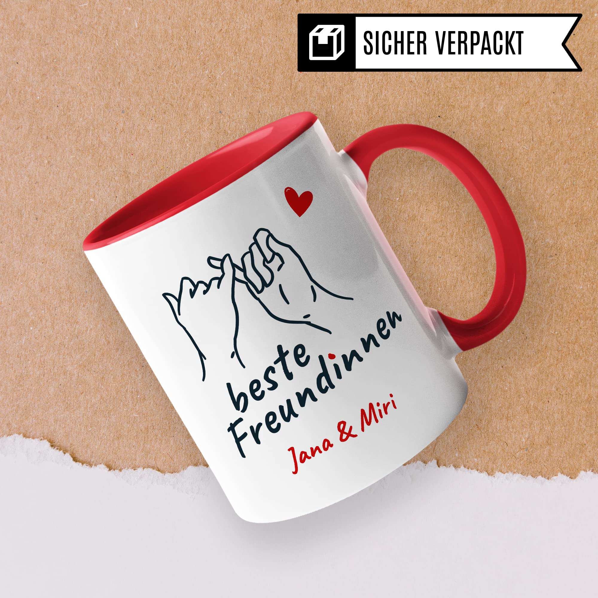 Beste Freundinnen Tasse personalisierbar Custom Freundin Kaffeetasse BFF Kaffee-Becher Frauen Geschenk-Idee Freundschaft persönlich